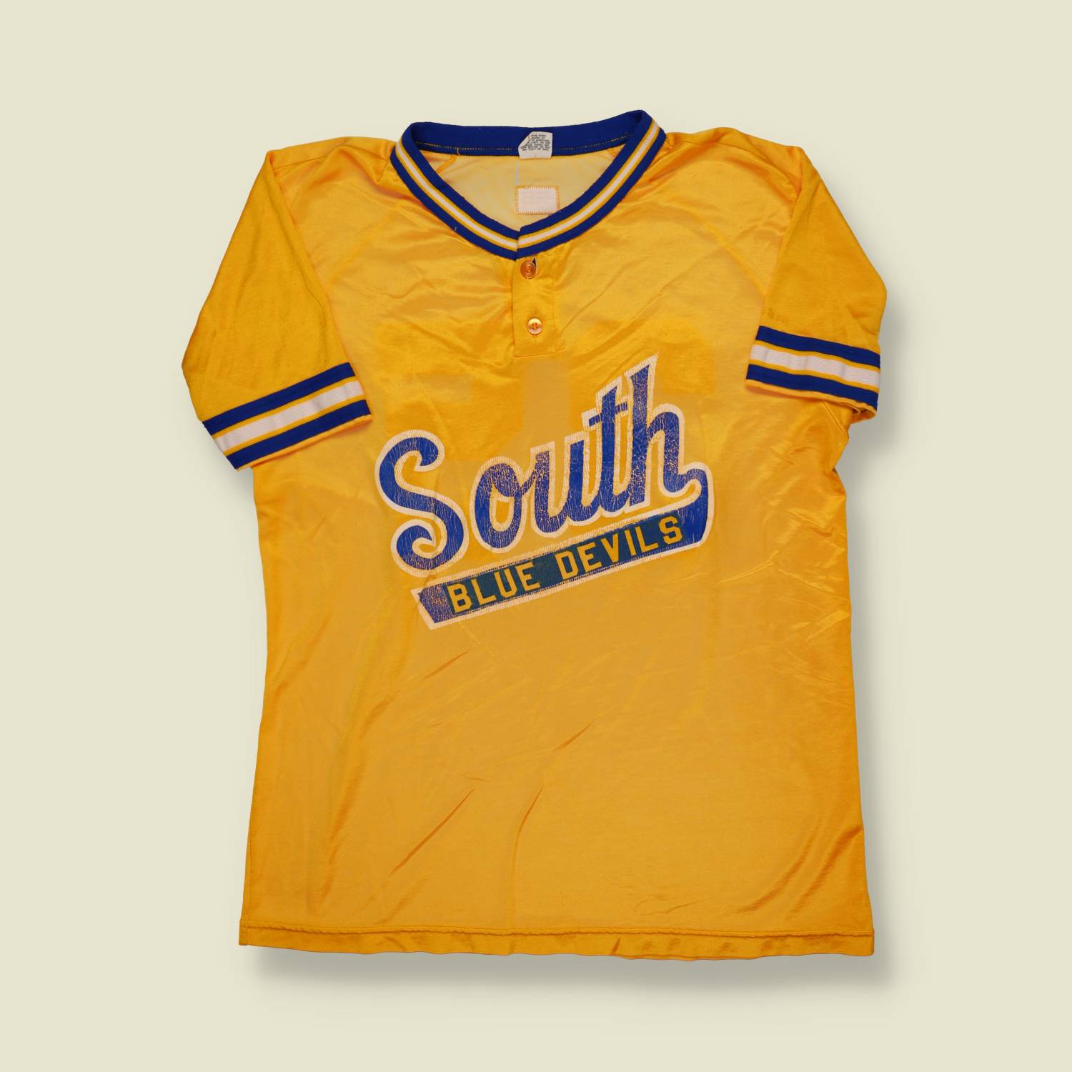 1960s/1970s | Wilson | “South Blue Devils” Jersey – Gold & Blue - S/M