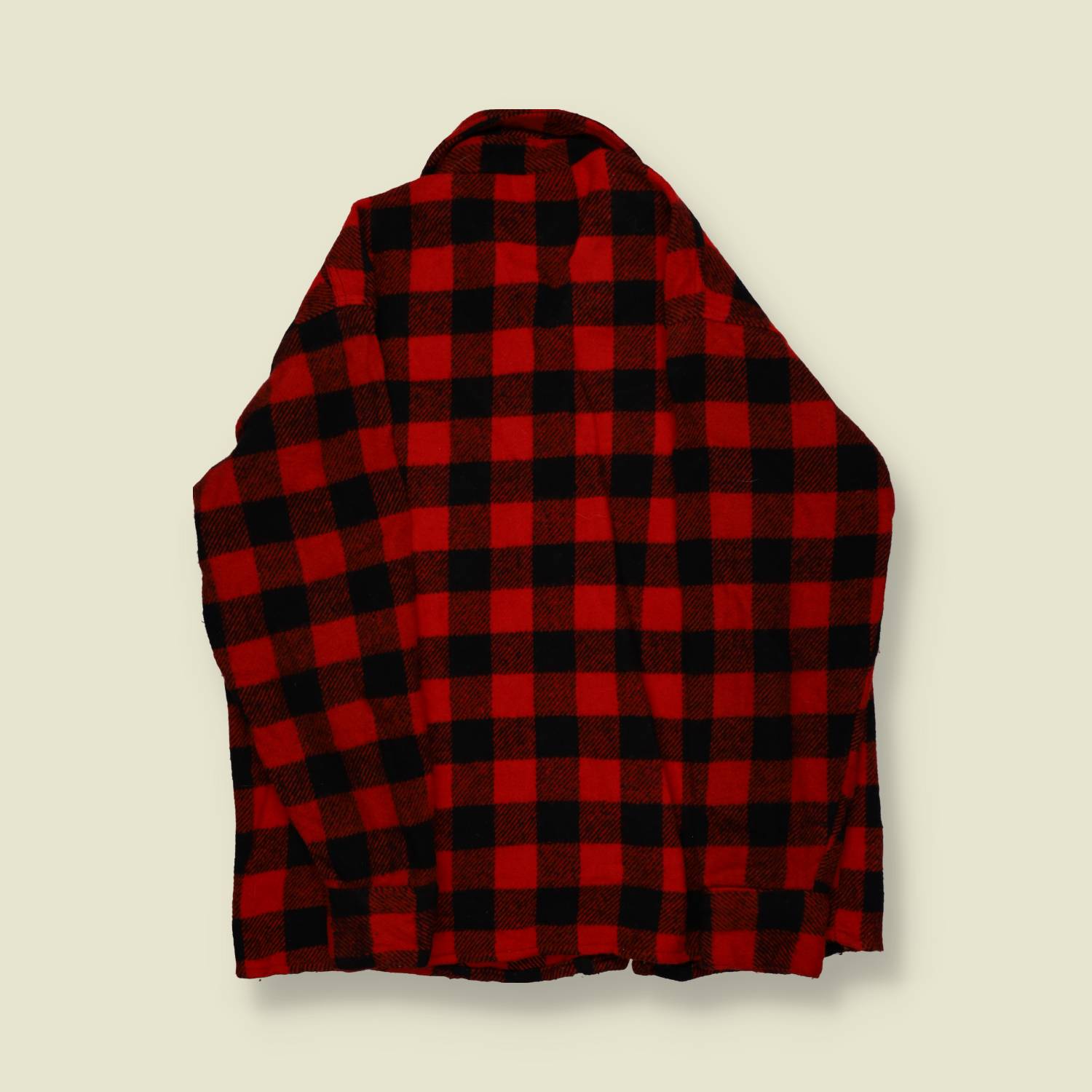 1970s | Frostproof | Buffalo Plaid Wool Shirt-Jacket – Red & Black - M