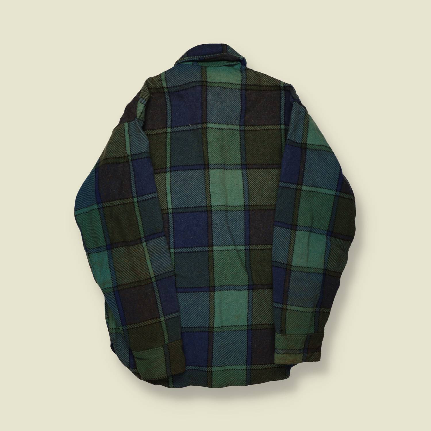 1960s/1970s | Towncraft (Penney’s) | Wool Shirt-Jacket – Green & Navy Tartan - S