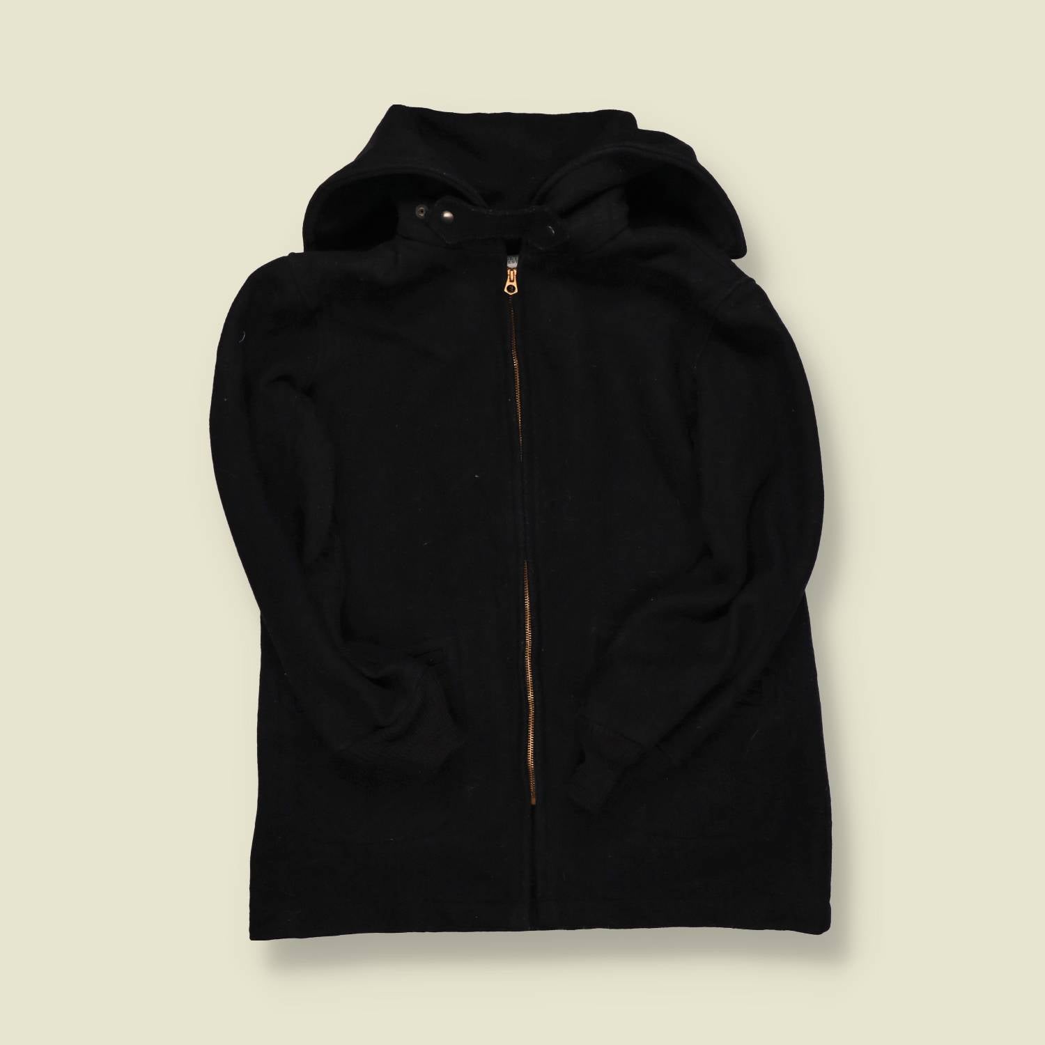 1940s | Cadet Store | Zip-Front Wool Hoodie – Black - S