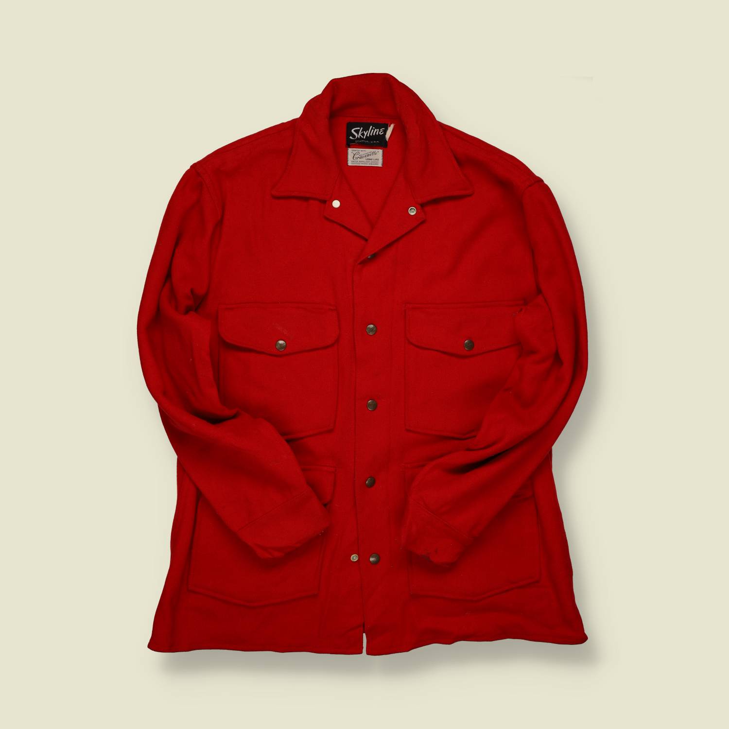 1940s | Skyline Sportswear | Red Wool Cruiser Jacket - M/L