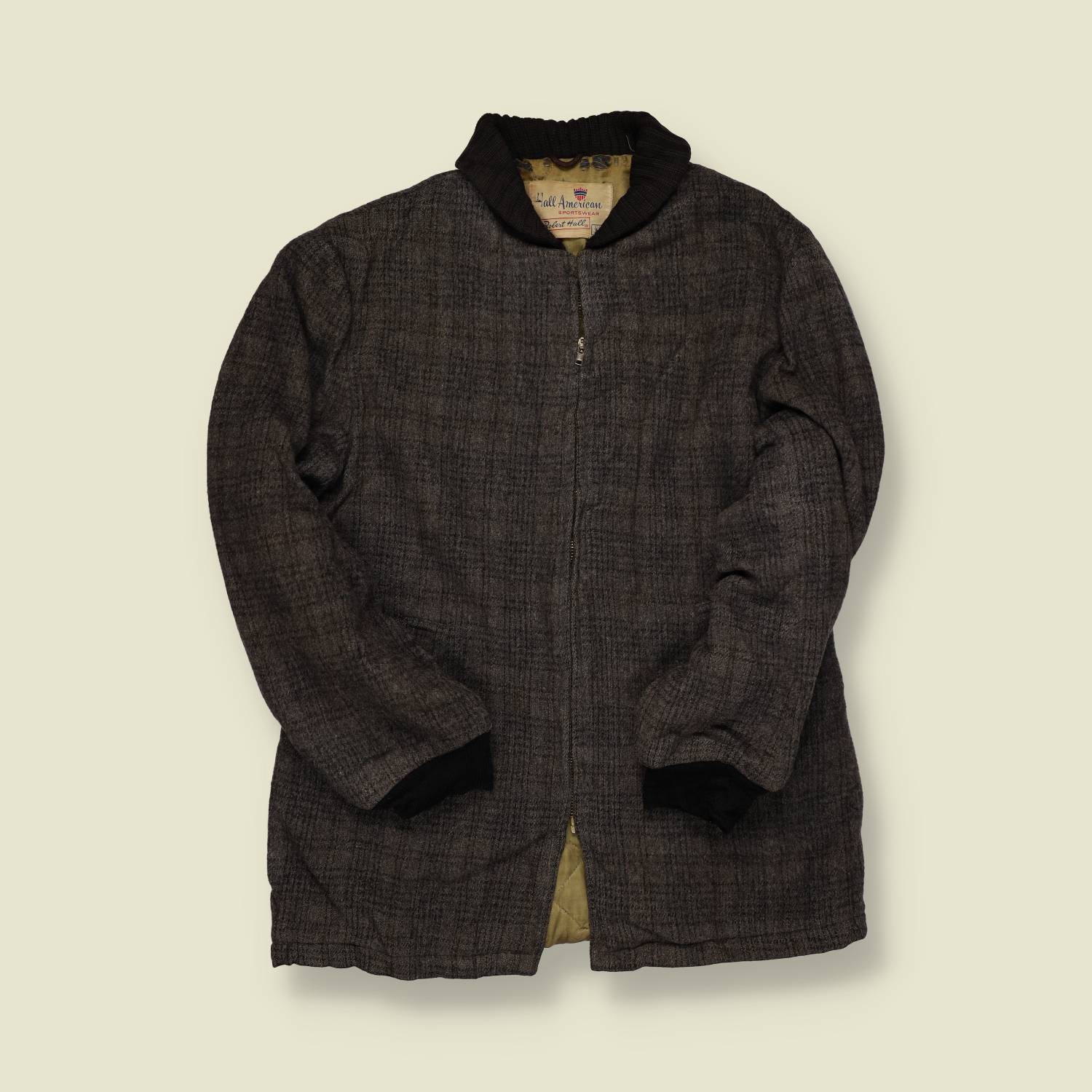 1950s | Hall American Sportswear | Wool Plaid Car Coat – Grey - S