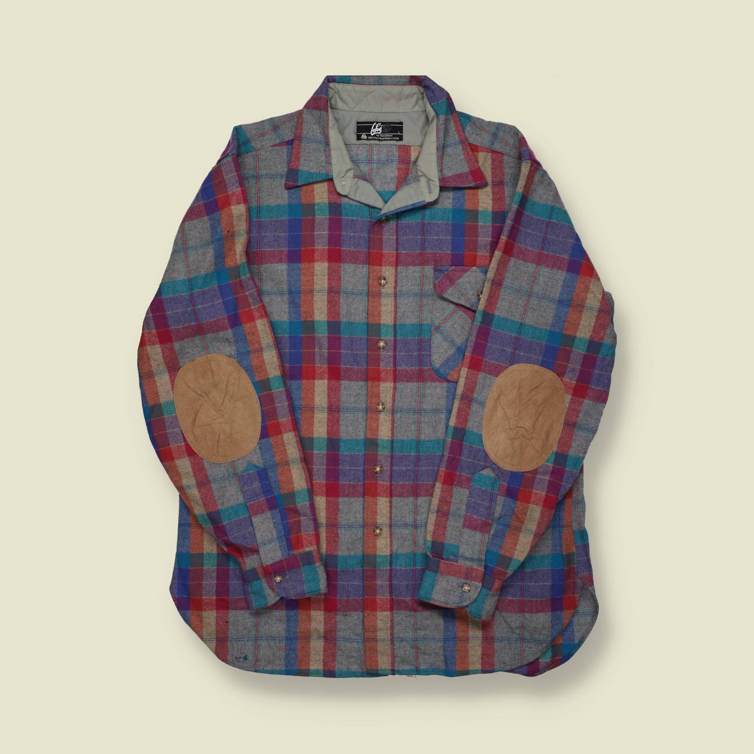 1970s | Lobo by Pendleton | Quilted-Lined Flannel Shirt – Multi Plaid - L