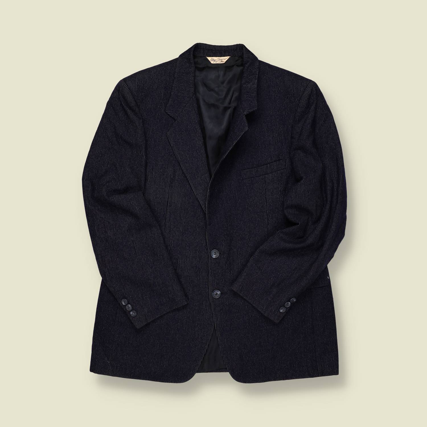 1980s | Oleg Cassini | Two-Piece Suit – Charcoal Pinstripe - S