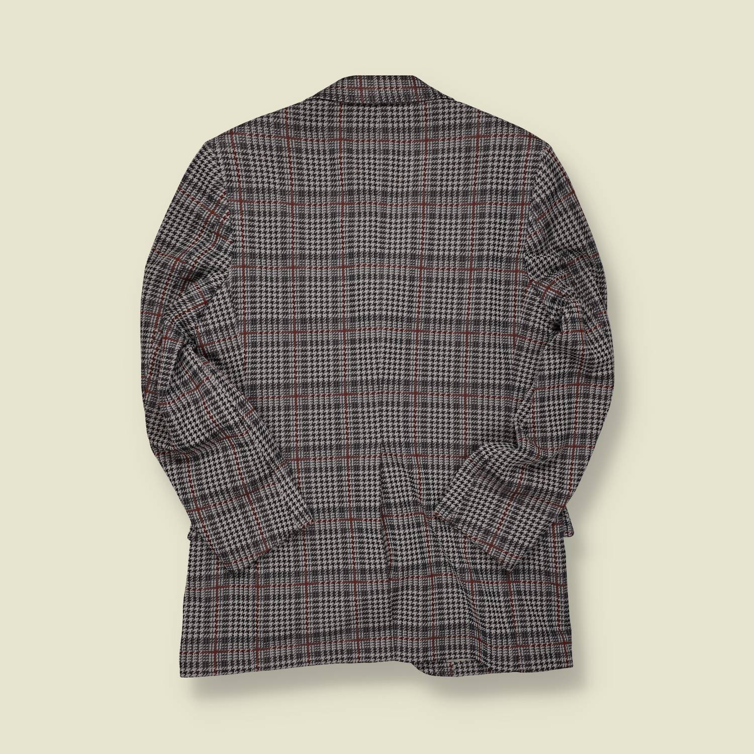 1970s | Bankers Hill | Houndstooth Sports Jacket – Black, White & Red - S