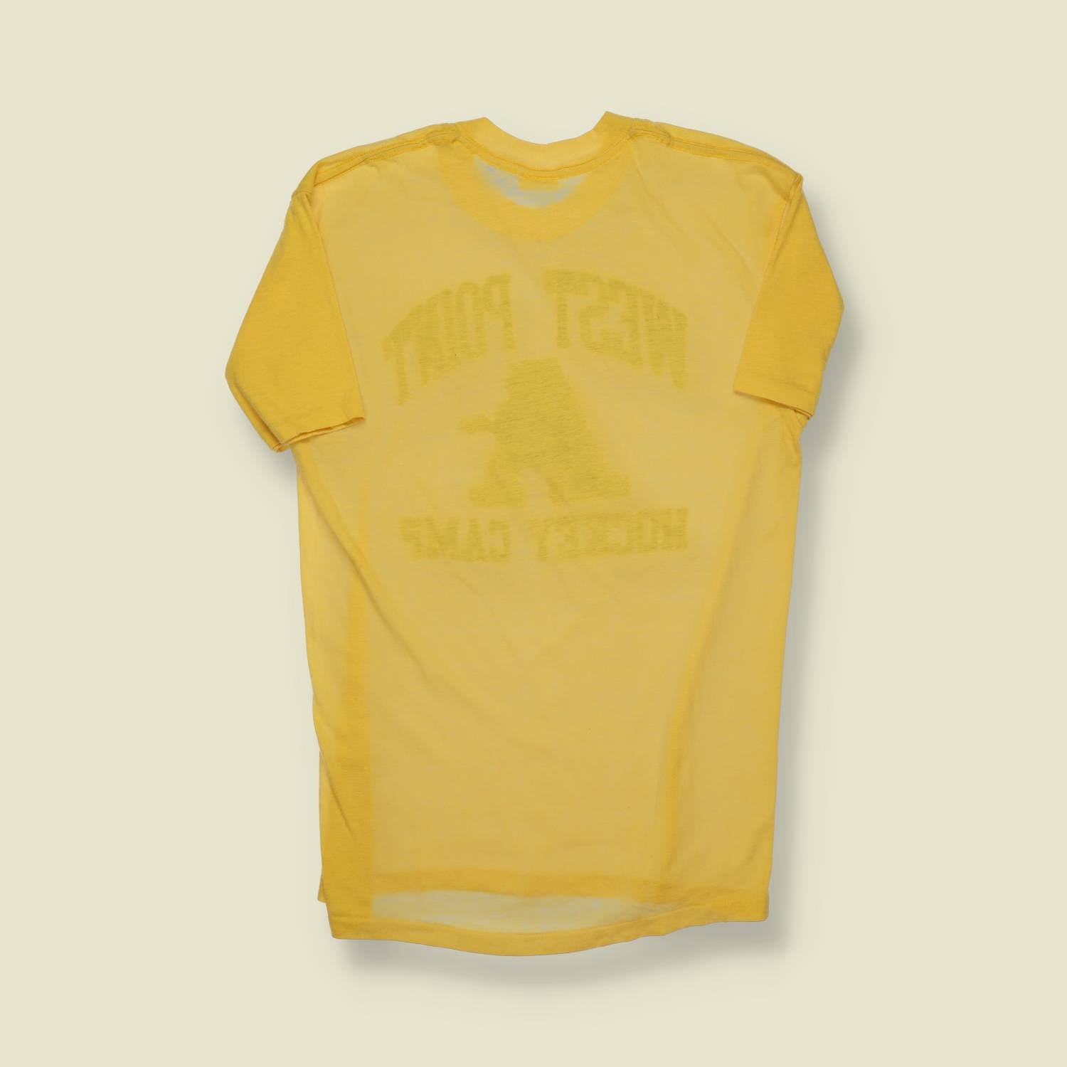 1970s | Ebet | West Point Hockey Camp Tee – Yellow – XXS/XS