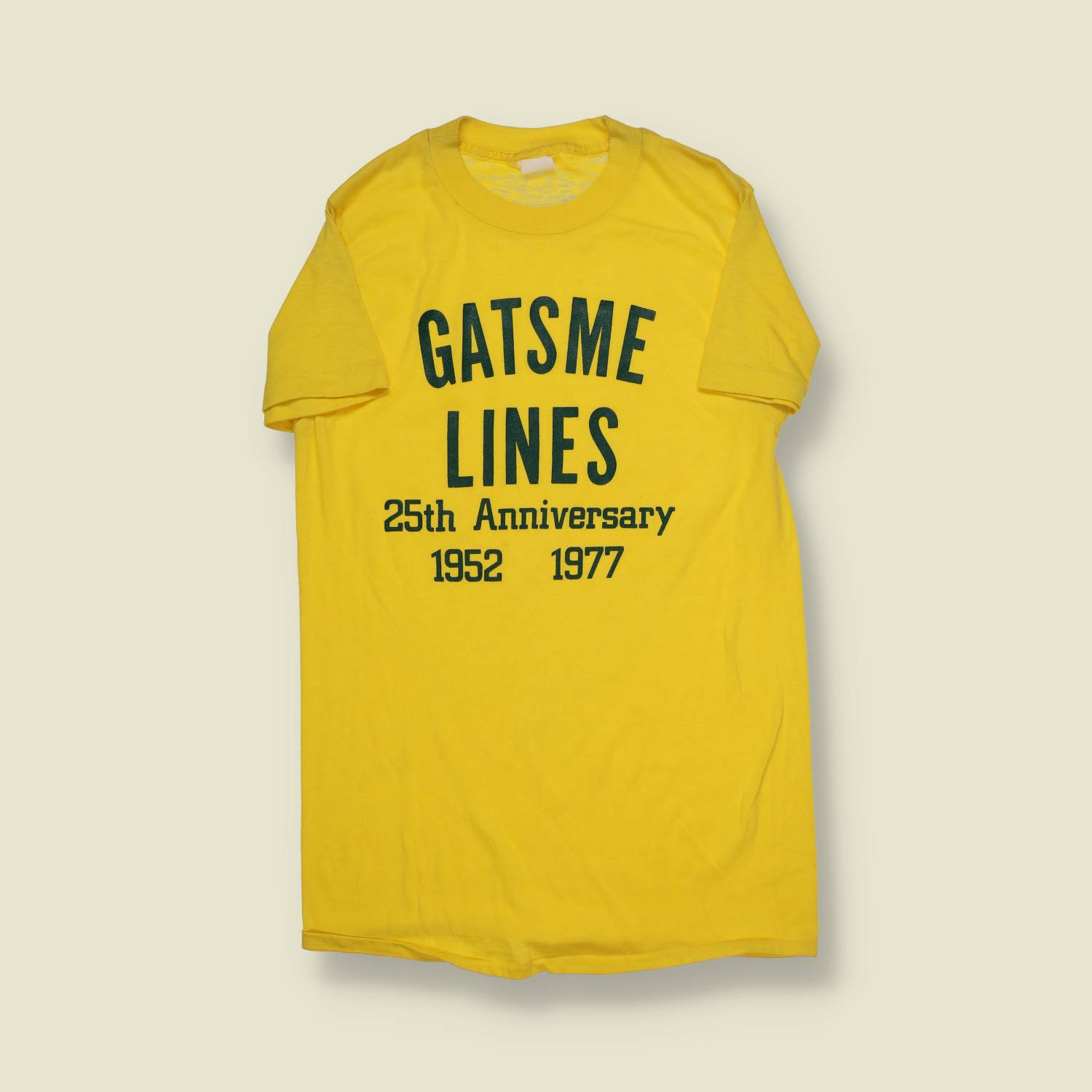 1970s | Unbranded | Gatsme Lines 25th Anniversary Tee – Yellow - XXS