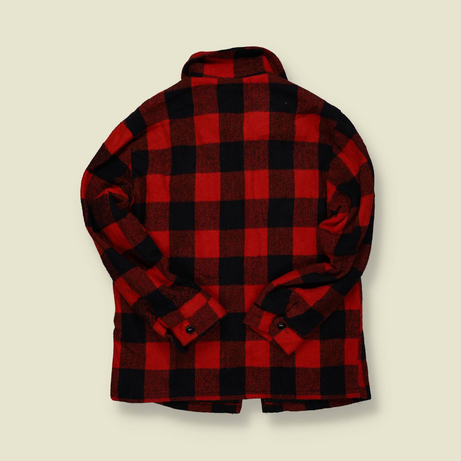 1970s | Shire / Sky Fox | Buffalo Plaid Wool Zip Jacket – Red & Black - M