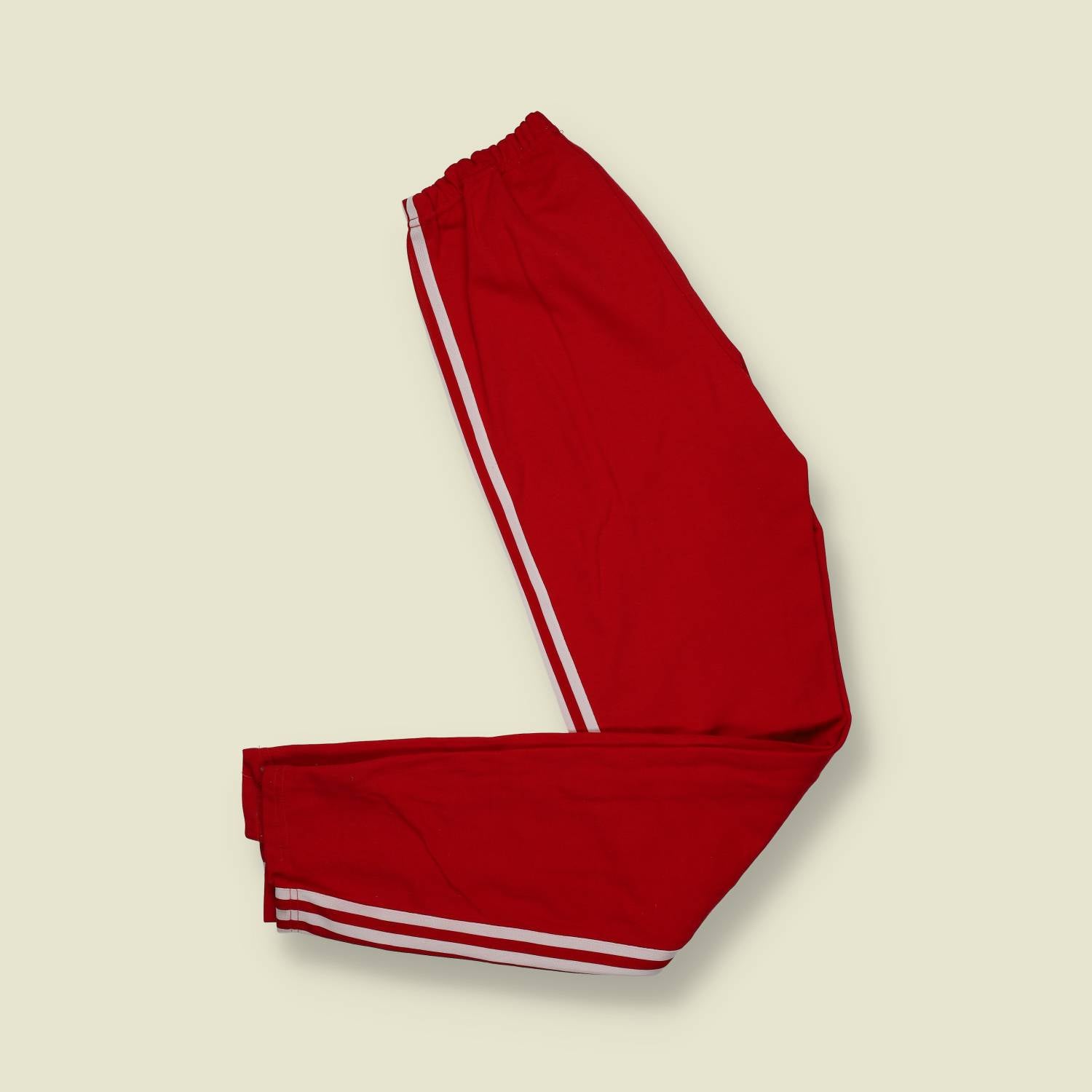 1970s/80s | Adidas | Red Track Pants – White Triple Stripe - W24-36