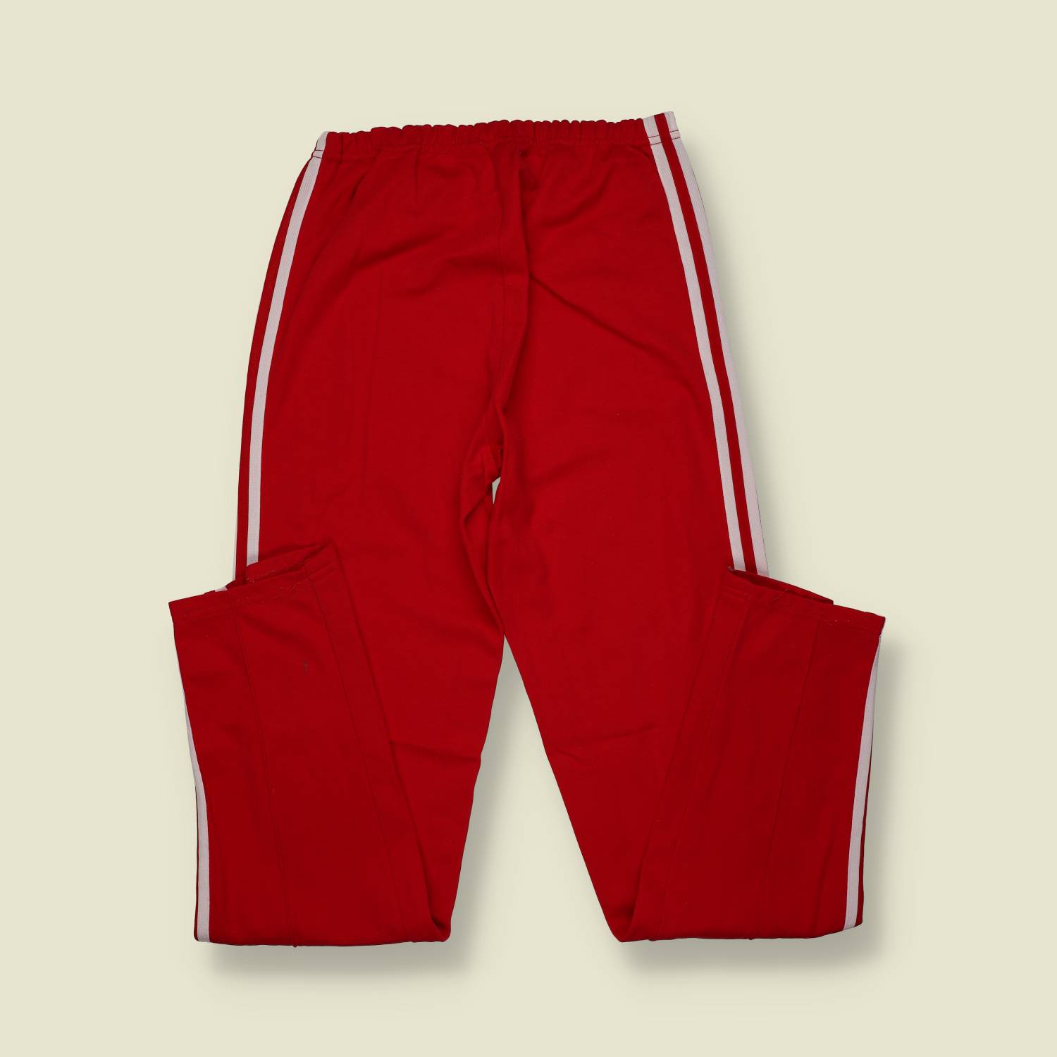 1970s/80s | Adidas | Red Track Pants – White Triple Stripe - W24-36