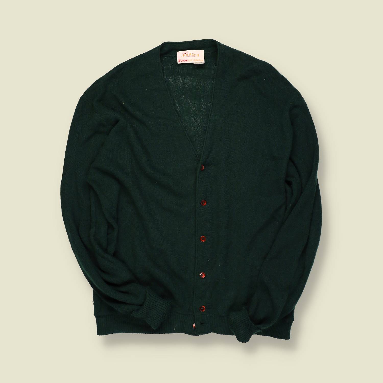 1970s | Jantzen | Acrylic Cardigan – Deep Green - L/XL