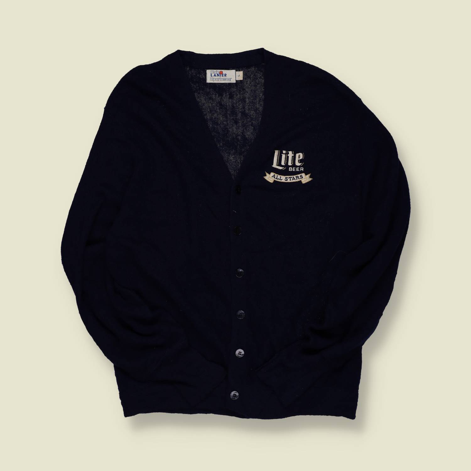 1970s/1980s | Bob Lanter | “Lite Beer All Stars” Cardigan – Navy - L