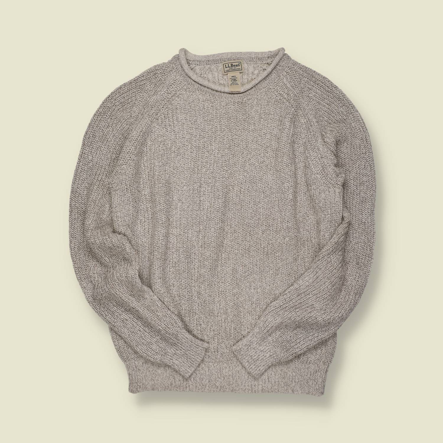1990s | L.L.Bean | Cotton Crew Neck Knit – Heather Grey - S/M