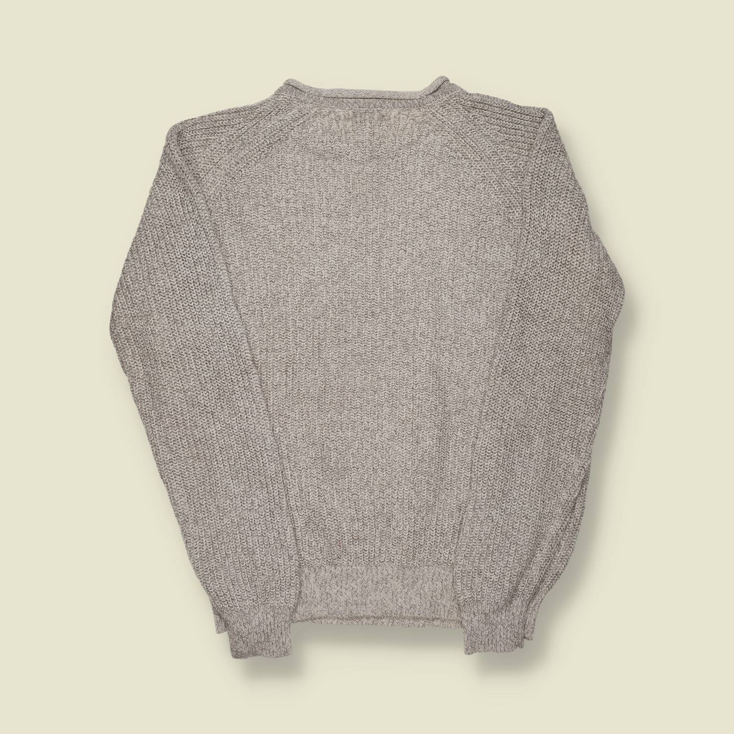 1990s | L.L.Bean | Cotton Crew Neck Knit – Heather Grey - S/M