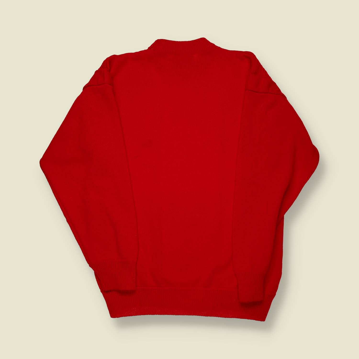 1970s/1980s | Lacoste | La Chemise Textured Panel Knit – Red - S