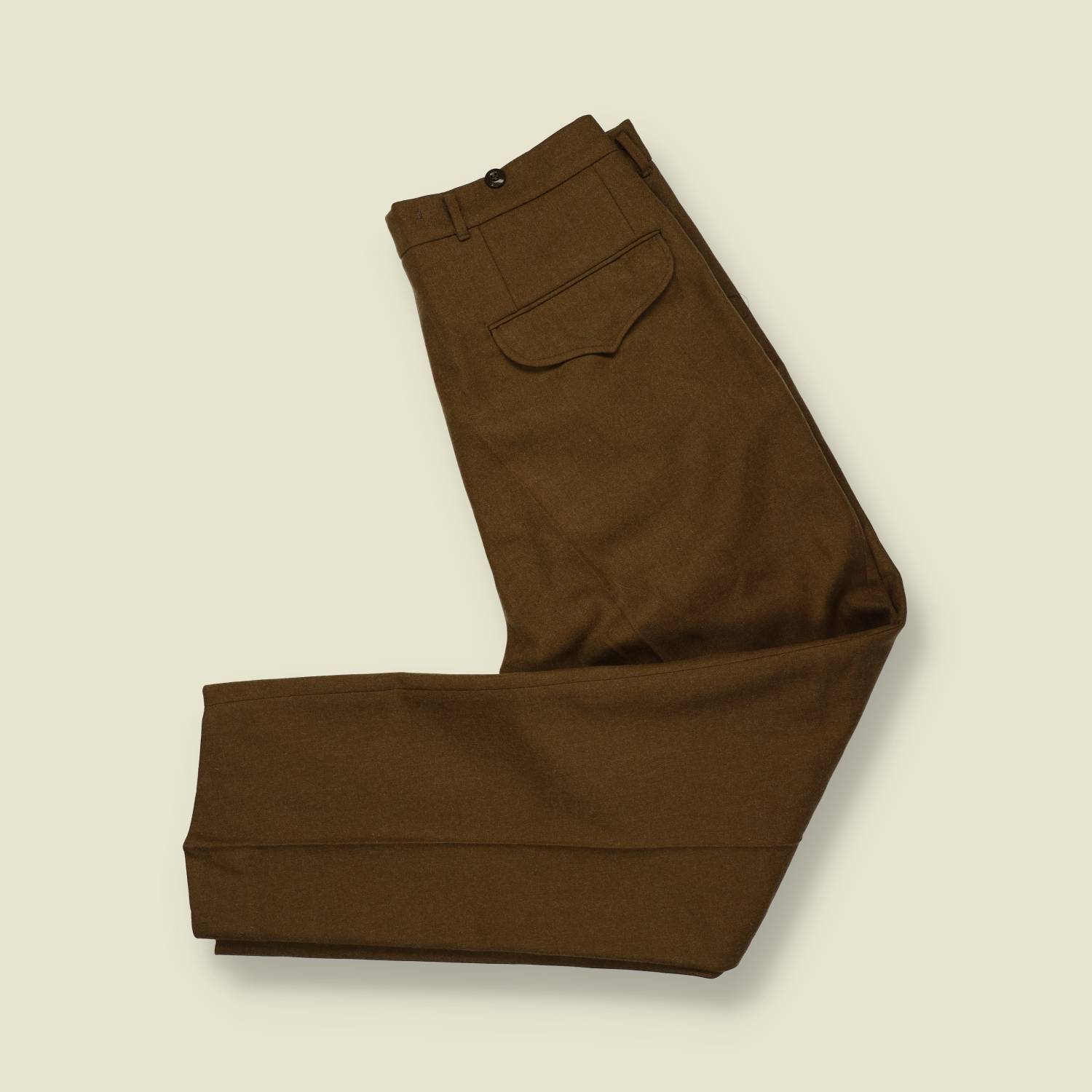 1940s | U.S. Army | M-1937 Wool Serge Trousers – Olive Drab - w32