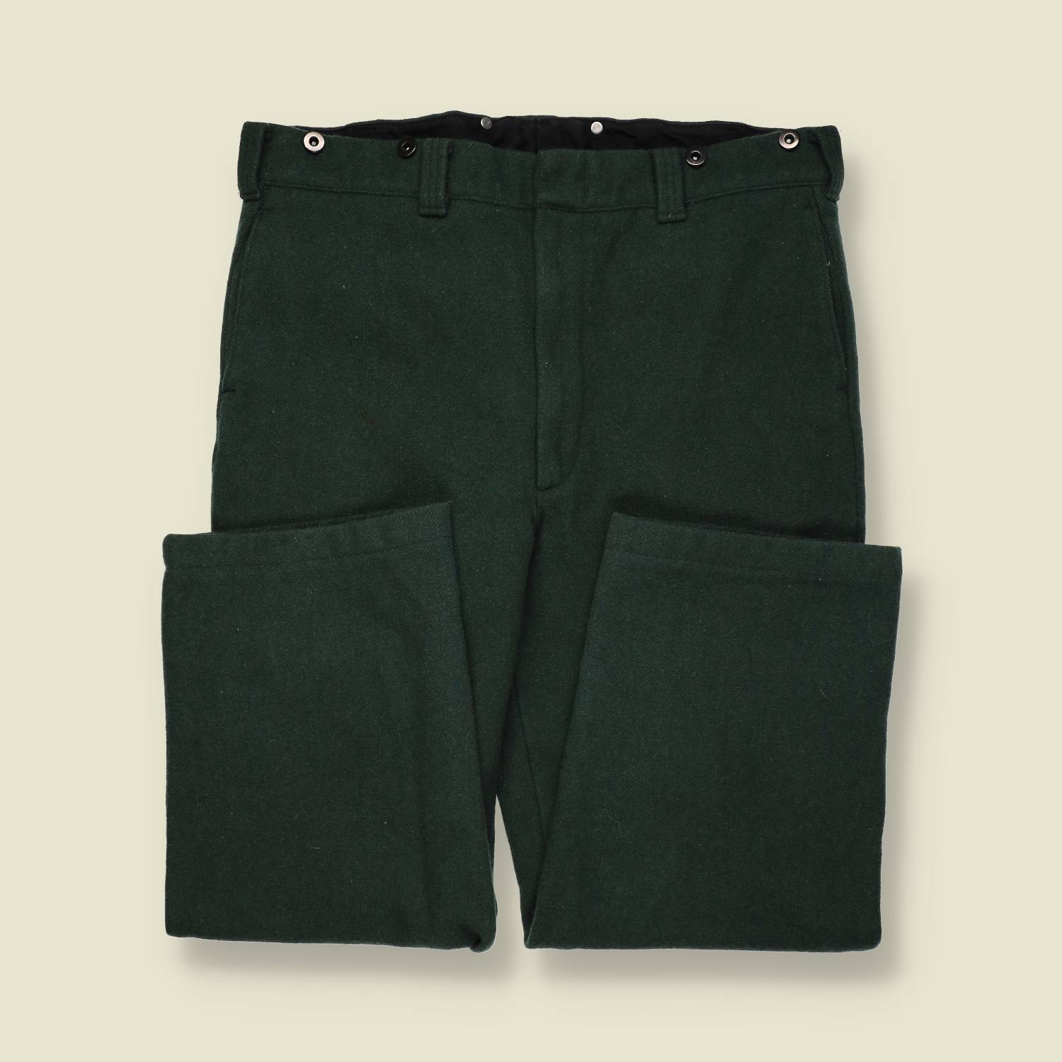 1980s | Woolrich | Wool Field Trousers – Deep Green - w36