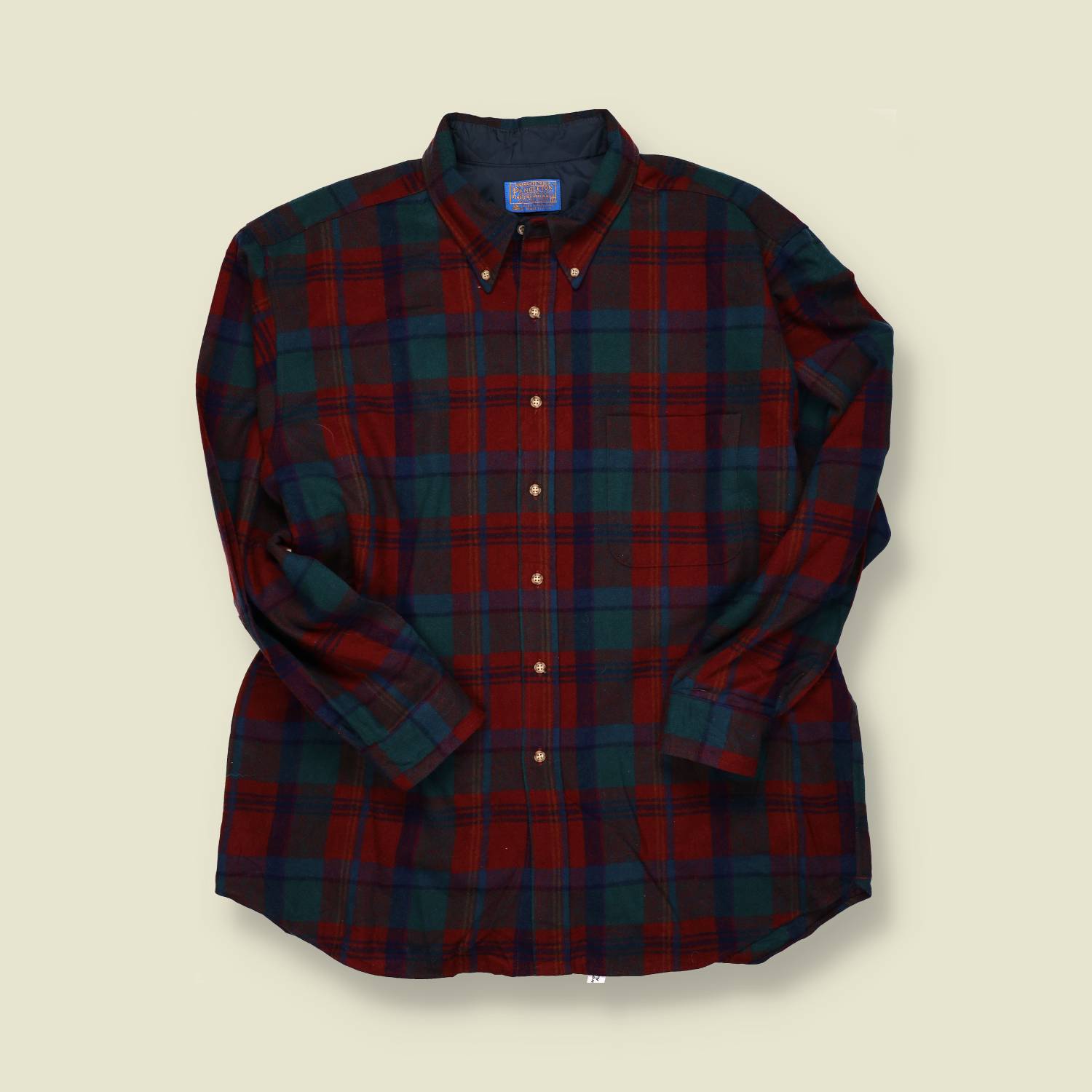 1970s | Pendleton | Wool Flannel Shirt – Red/Green Tartan - XL