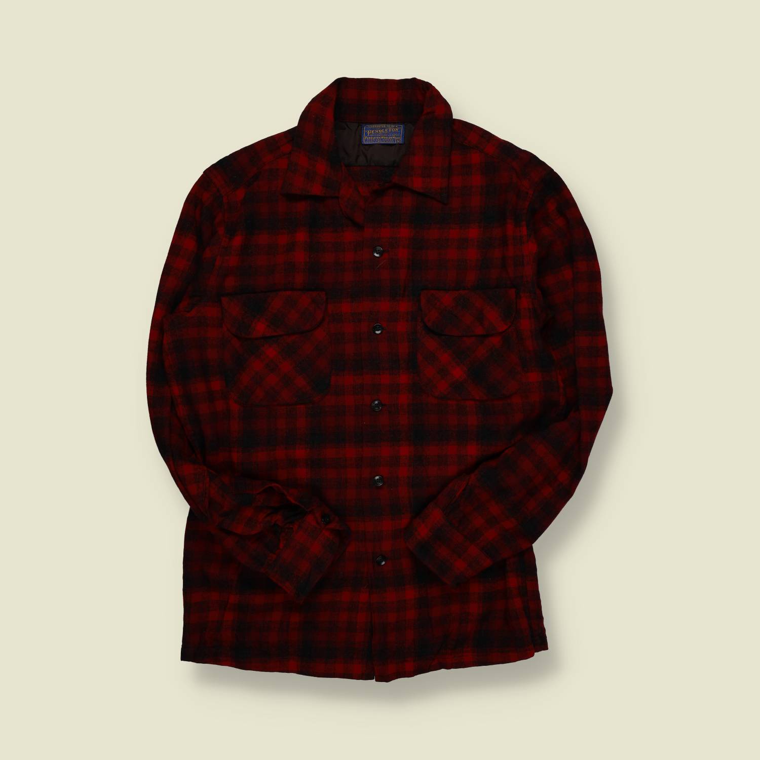 1970s | Pendleton | Wool Board Shirt – Red/Black Shadow Plaid - S/M