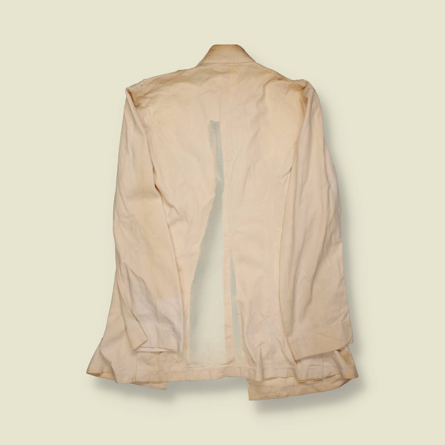 1940s | U.S. Coast Guard | White Deck/Uniform Shirt – Two-Pocket Poplin - S