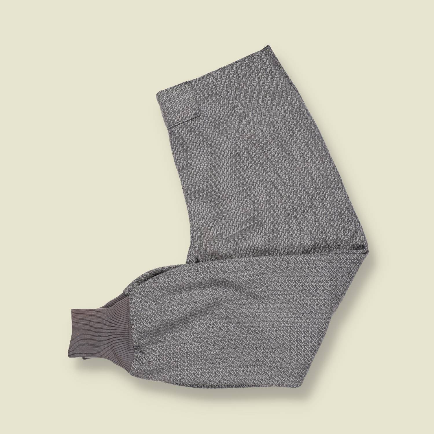 1970s | Levi’s | Sta-Prest Knit Cuff Trousers – Grey Pattern - w34