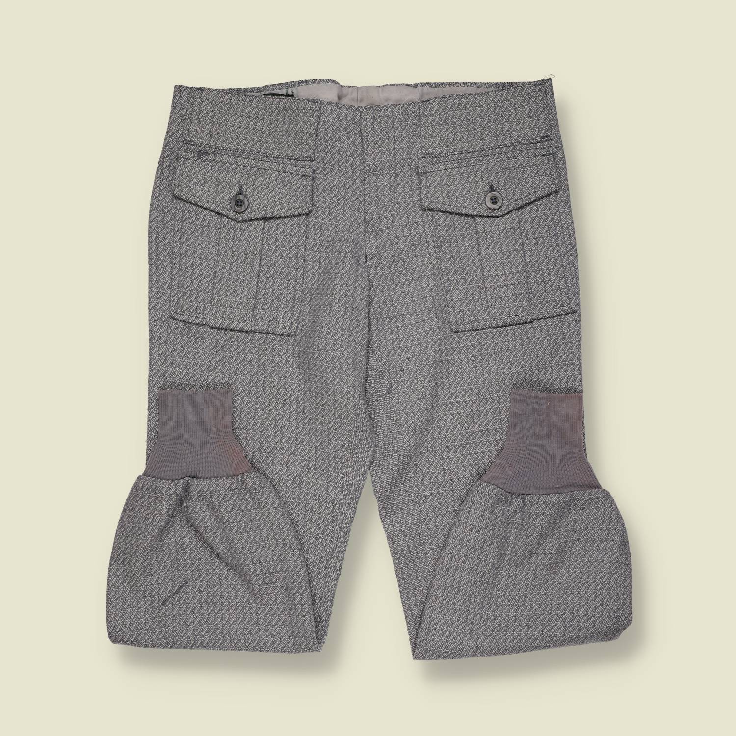 1970s | Levi’s | Sta-Prest Knit Cuff Trousers – Grey Pattern - w34