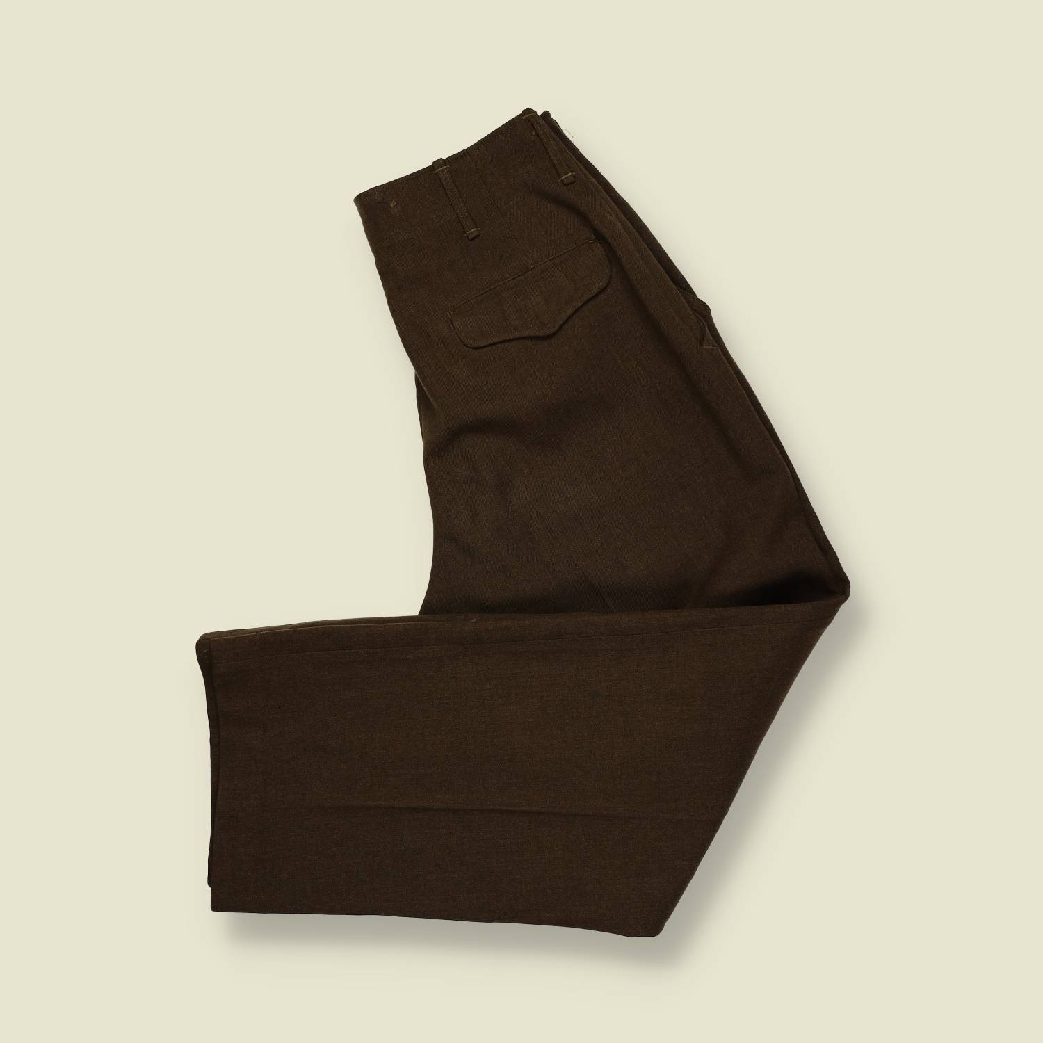 1940s | U.S. Army | Wool Service Trousers – Olive Brown - w30