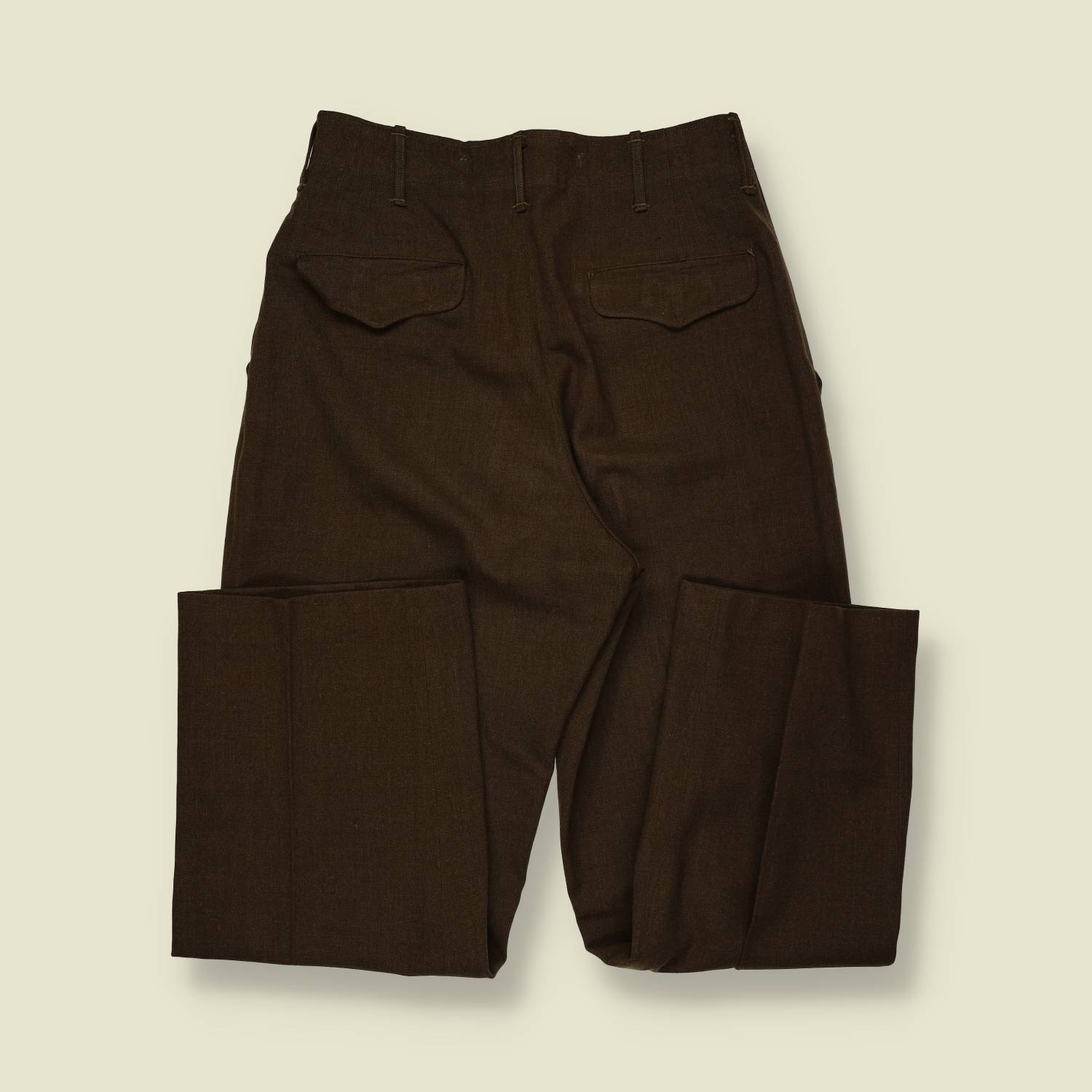 1940s | U.S. Army | Wool Service Trousers – Olive Brown - w30