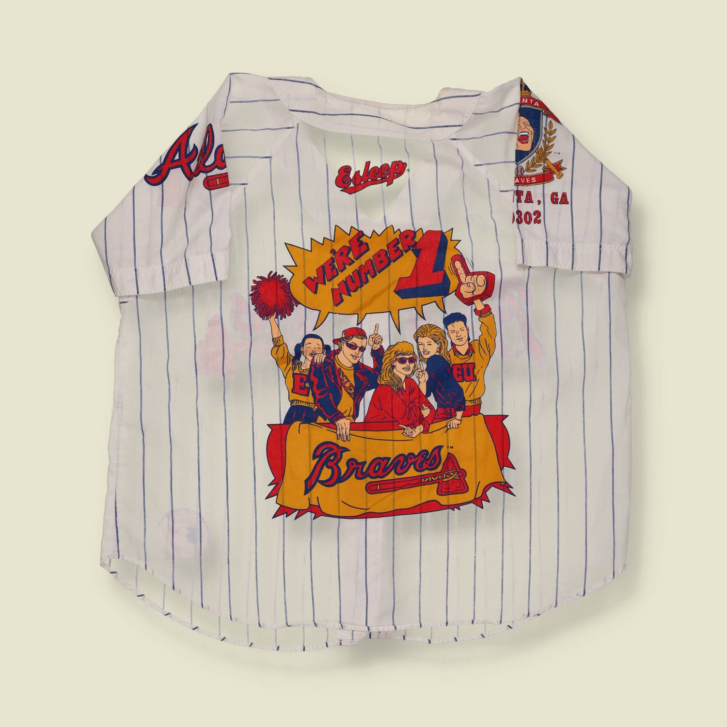 1990s | Atlanta Braves | Pinstripe PJ Set – Shirt & Shorts - M