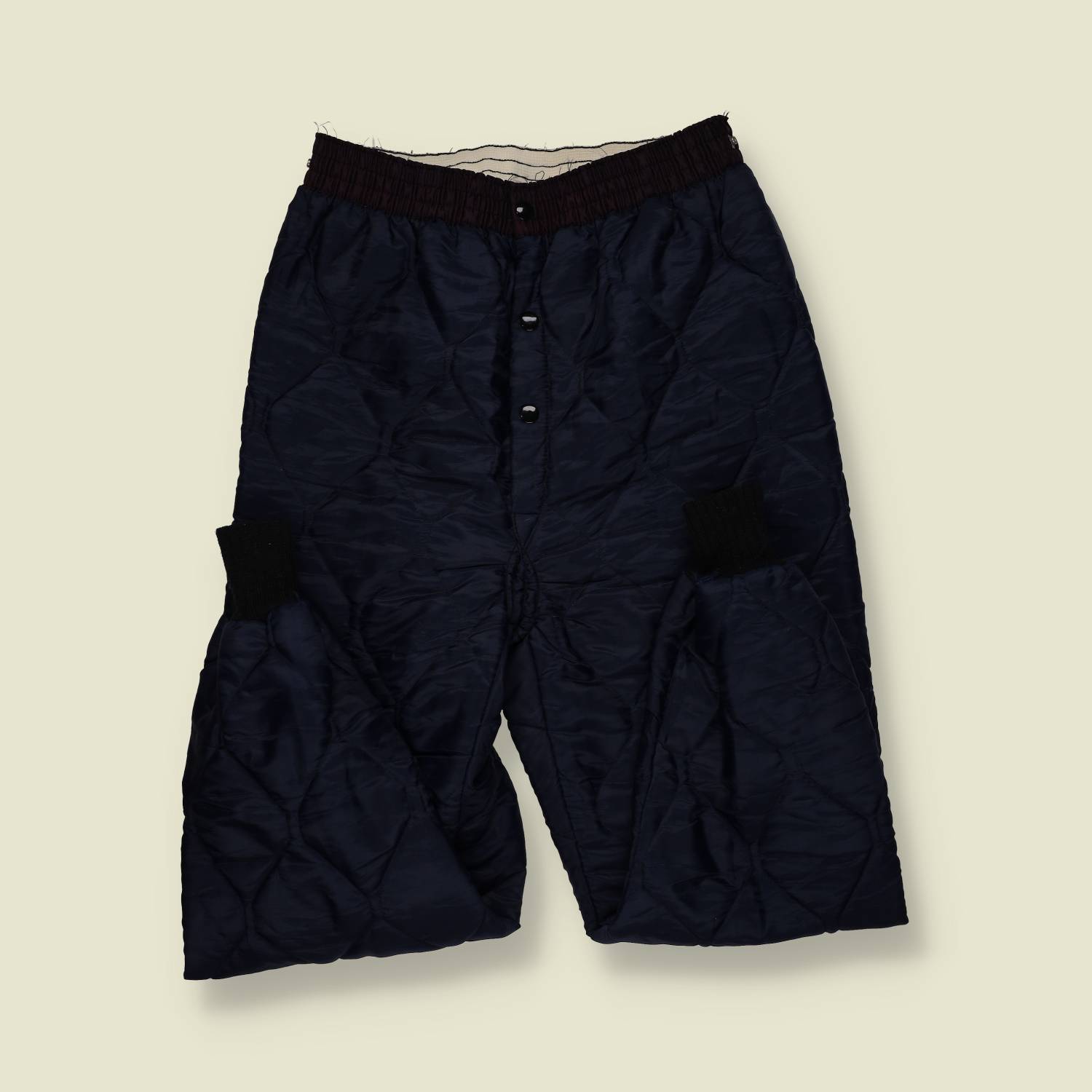 1970s–80s | Quilted Nylon Liner Pants – Navy - w26-34