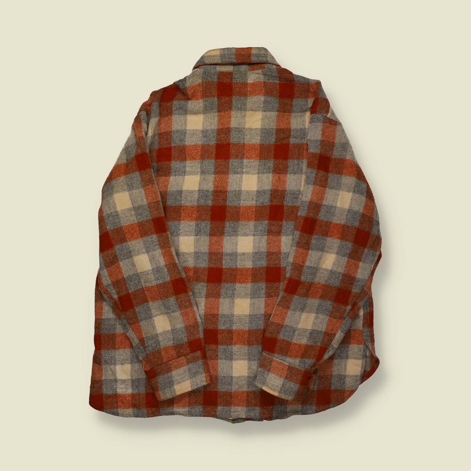 1970s | Woolrich | Made in USA | Wool Jac-Shirt – Rust/Grey/Cream Check - M/L