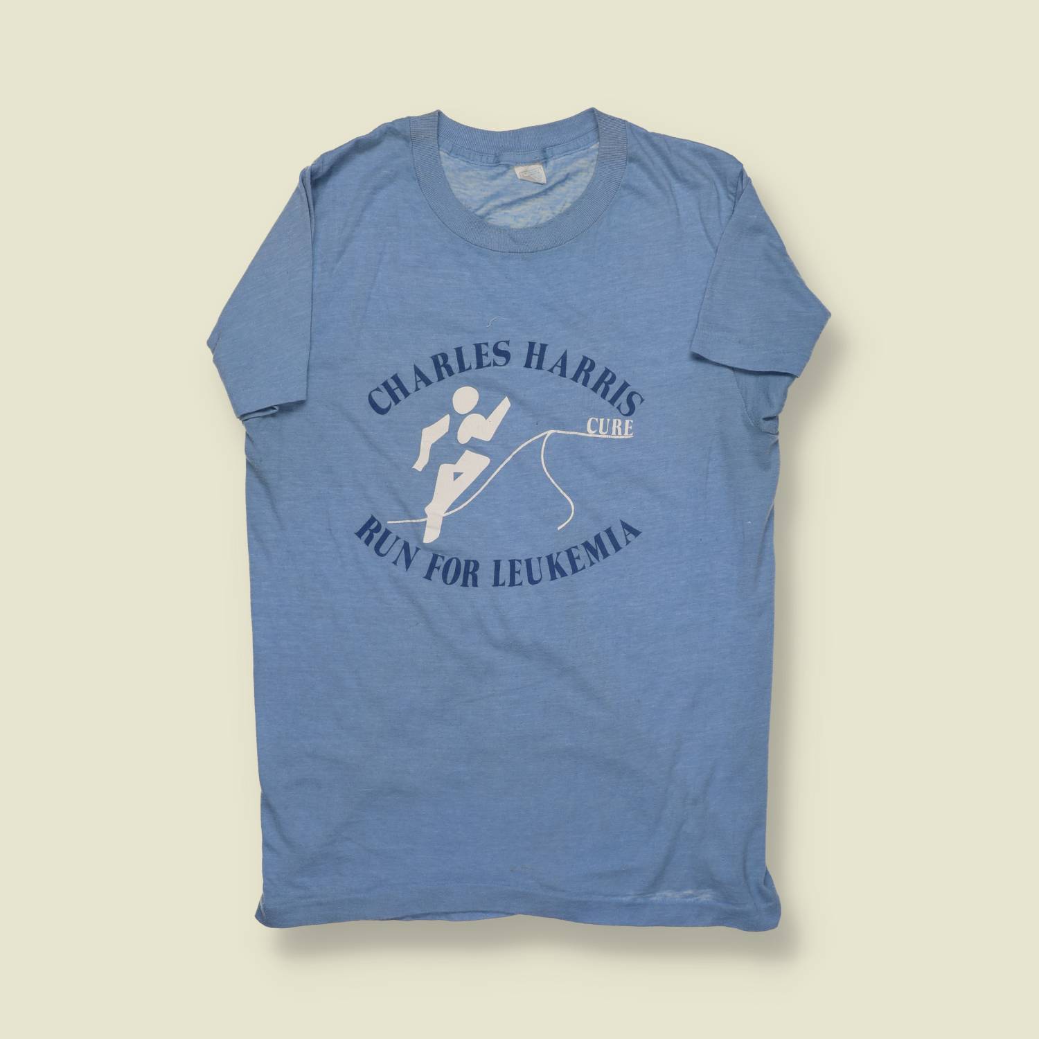 1970s | Made in USA | Charles Harris Run for Leukemia Tee – Light Blue - XS