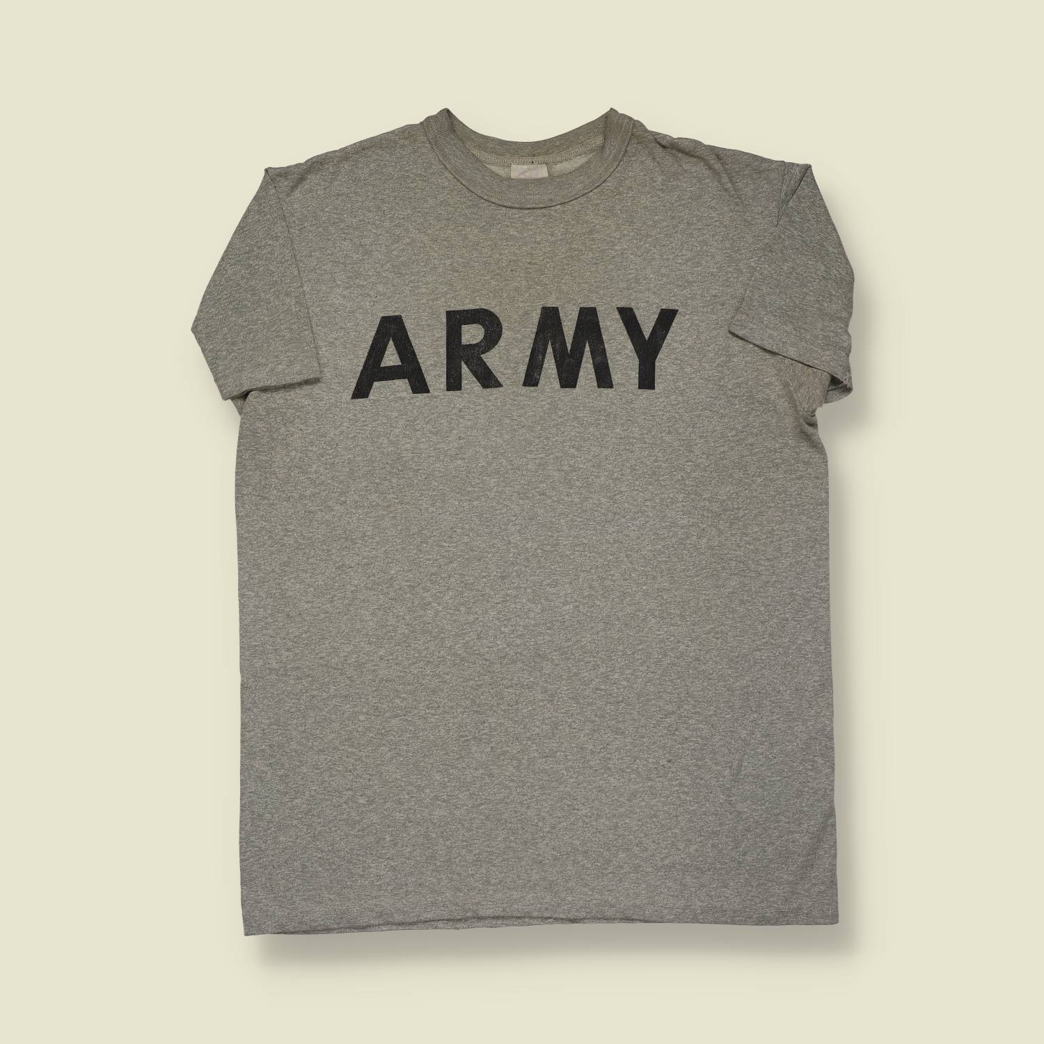 1980s | Made in USA | ARMY Training Tee – Heather Grey - S/M