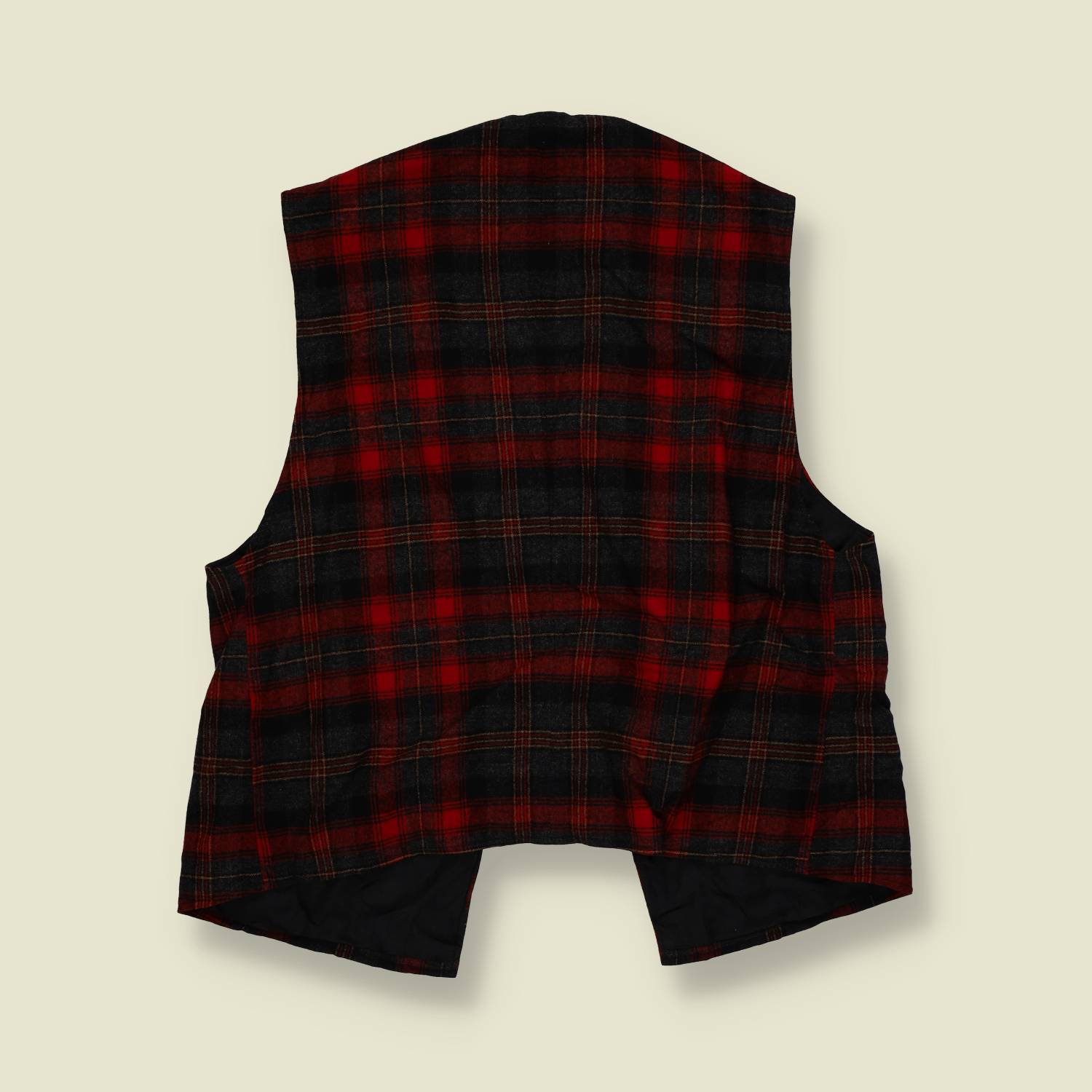 1970s | Pendleton | Wool Tartan Vest – Red/Black Plaid - XS