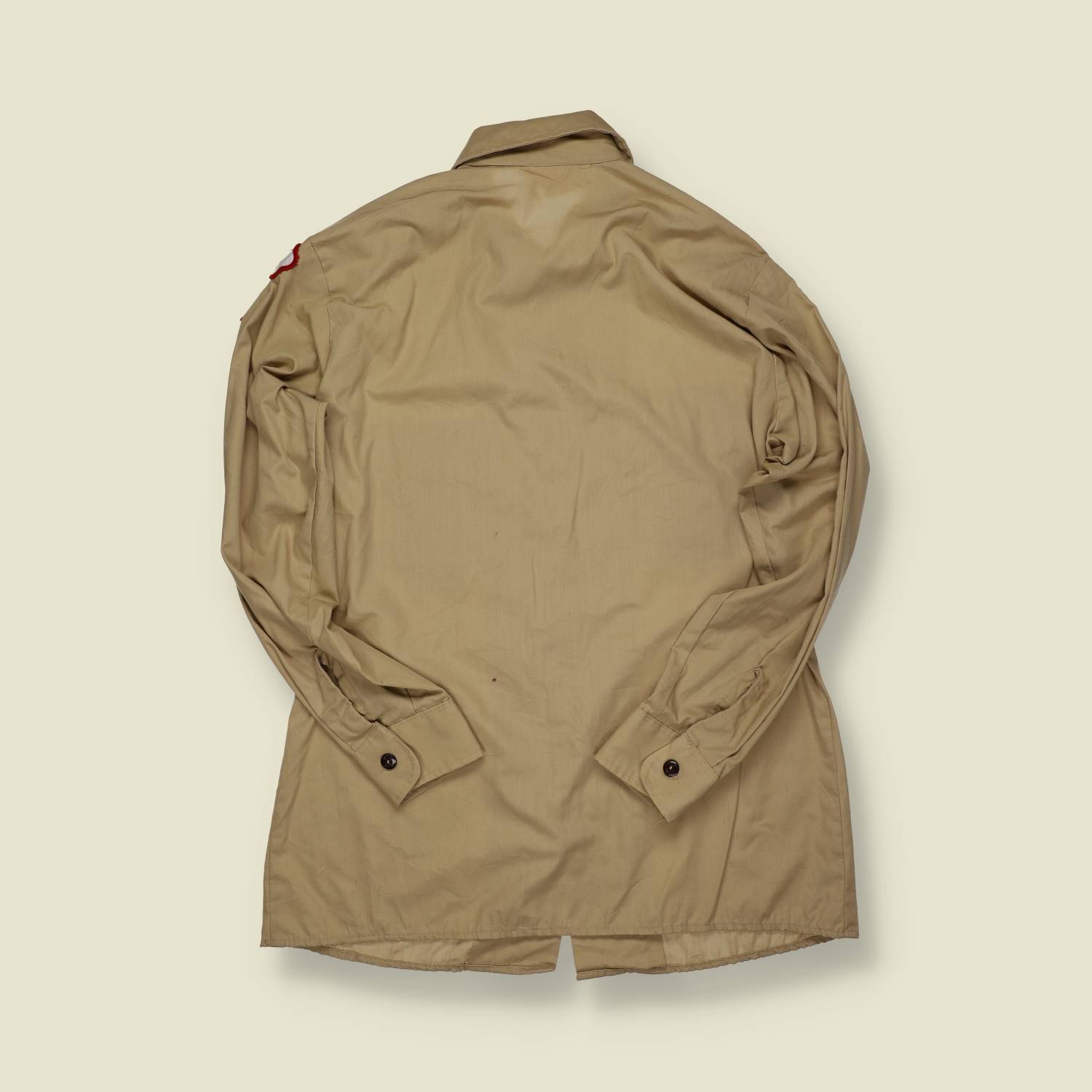 1980s | Boy Scouts of America | Uniform Shirt – Khaki with Red Epaulettes & Patches - M