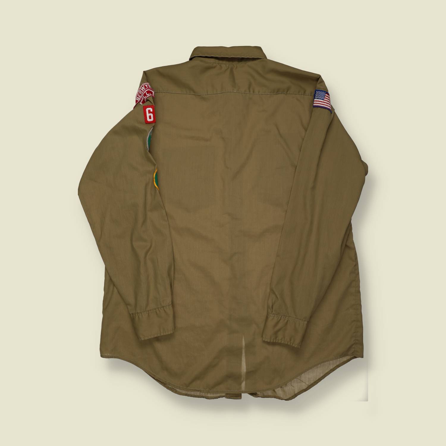 1970s | Boy Scouts of America | Uniform Shirt – Olive Green with Patches - M