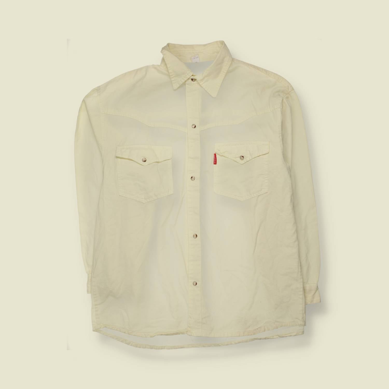 1990s | Classic Bleu | Western Shirt | Cream - XXL