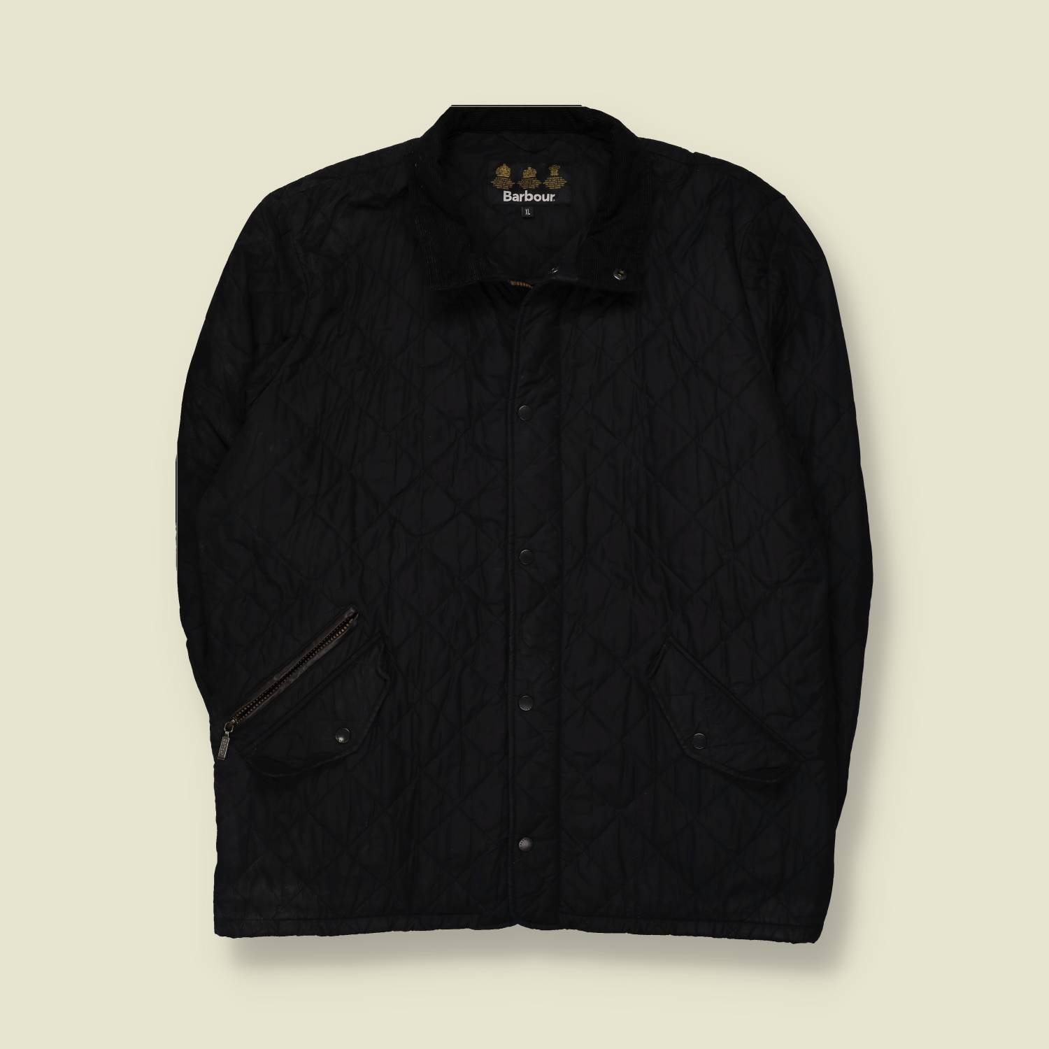 2000s | Barbour | Black Diamond-Quilted Jacket - 5XL