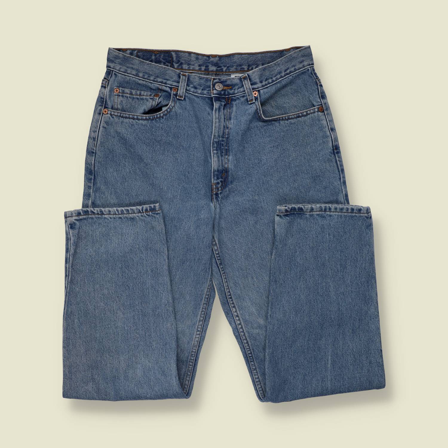 1980s-90s | Levi's | Mid-Wash Blue 550 Relaxed Fit Jeans - Made in Mexico - w34