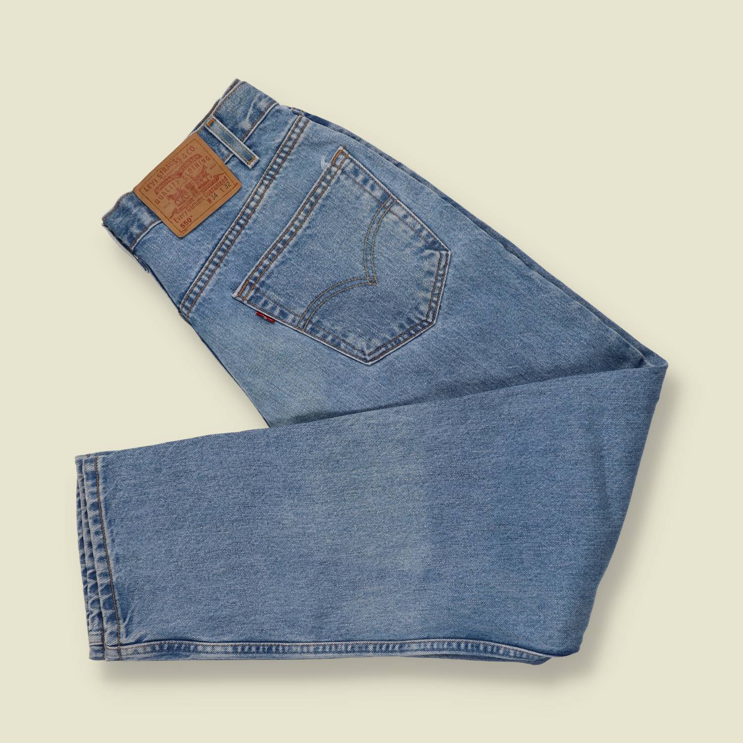 1980s-90s | Levi's | Light-Wash Blue 550 Relaxed Fit Jeans - Made in Mexico - w34