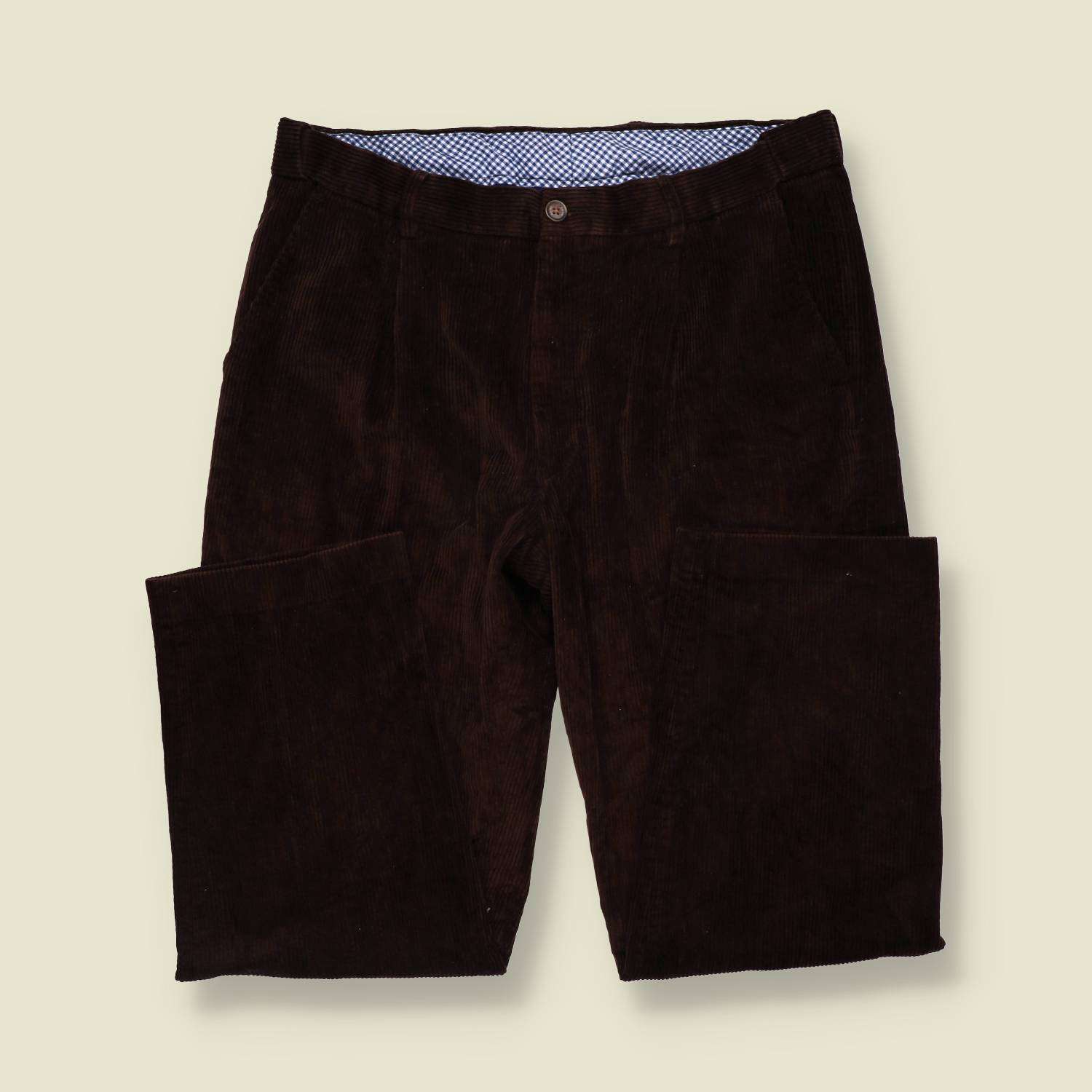 1990s | Marine | Corduroy Trousers - Dark Brown - w36