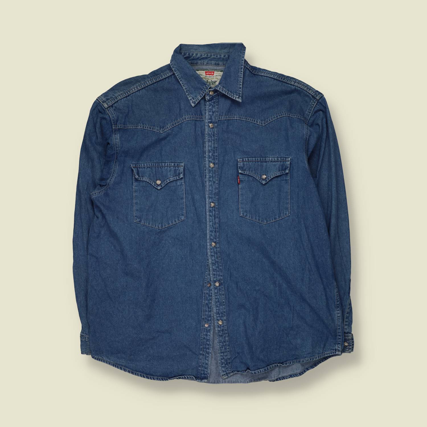 1980s | Levi's | Denim Western Shirt | Indigo - XXL