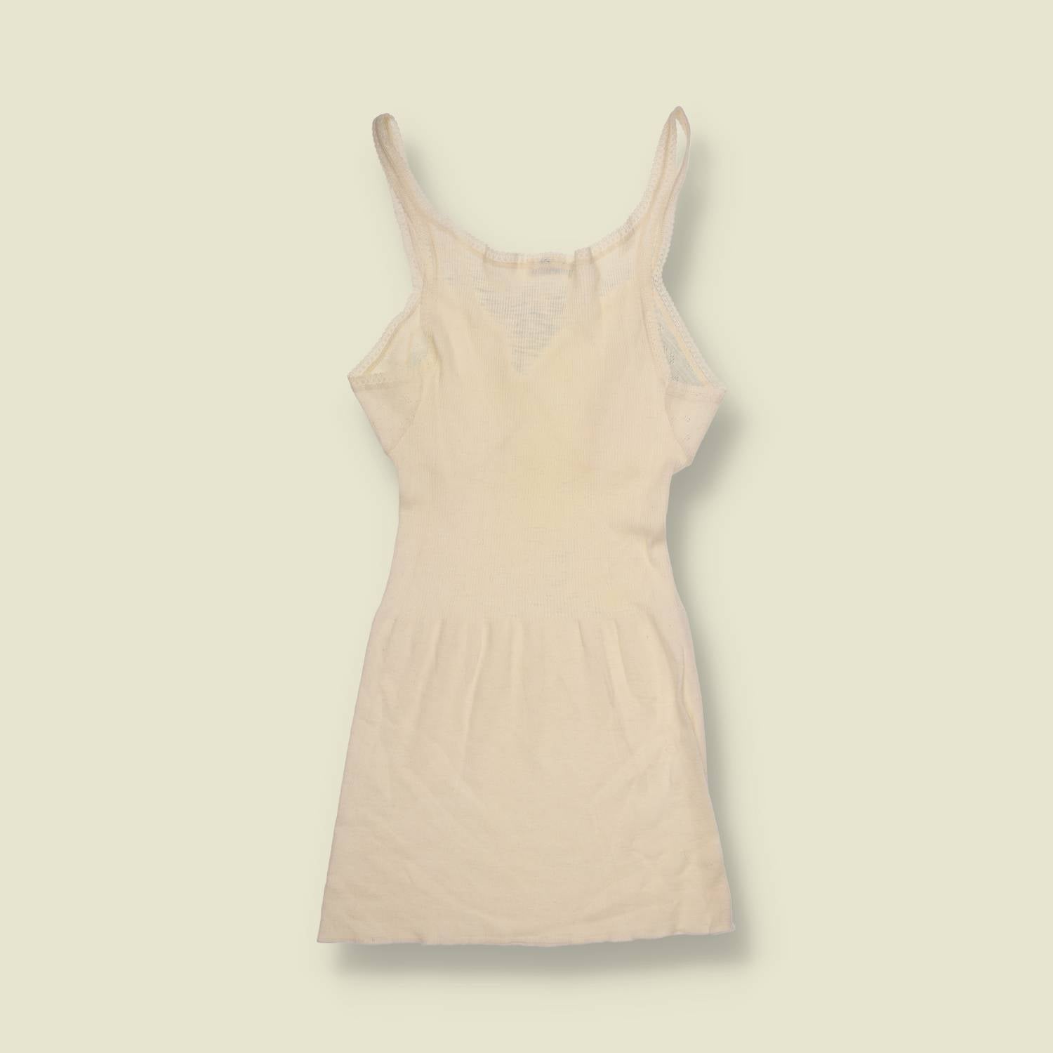 1970s | Cream Knit Camisole / Slip Top - 2
