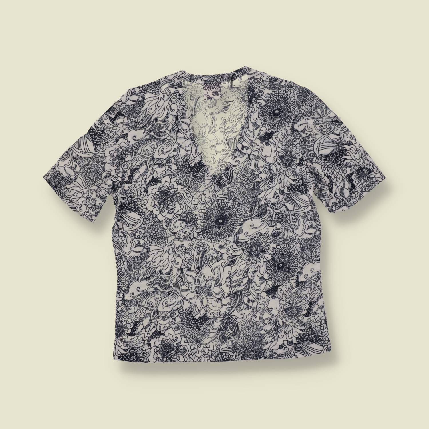 1970s | TGL | Monochrome Floral Print Deadstock Top - 12