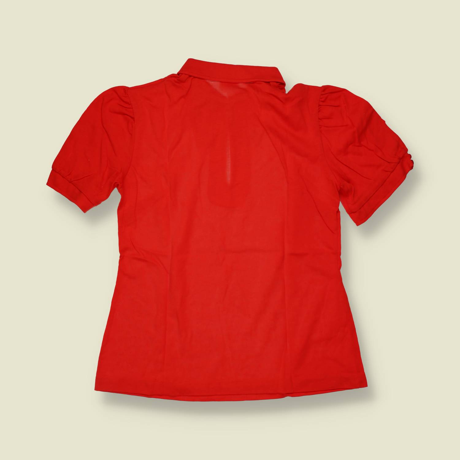 1970s | TGL | Red Ruched Sleeve Deadstock Top - 10