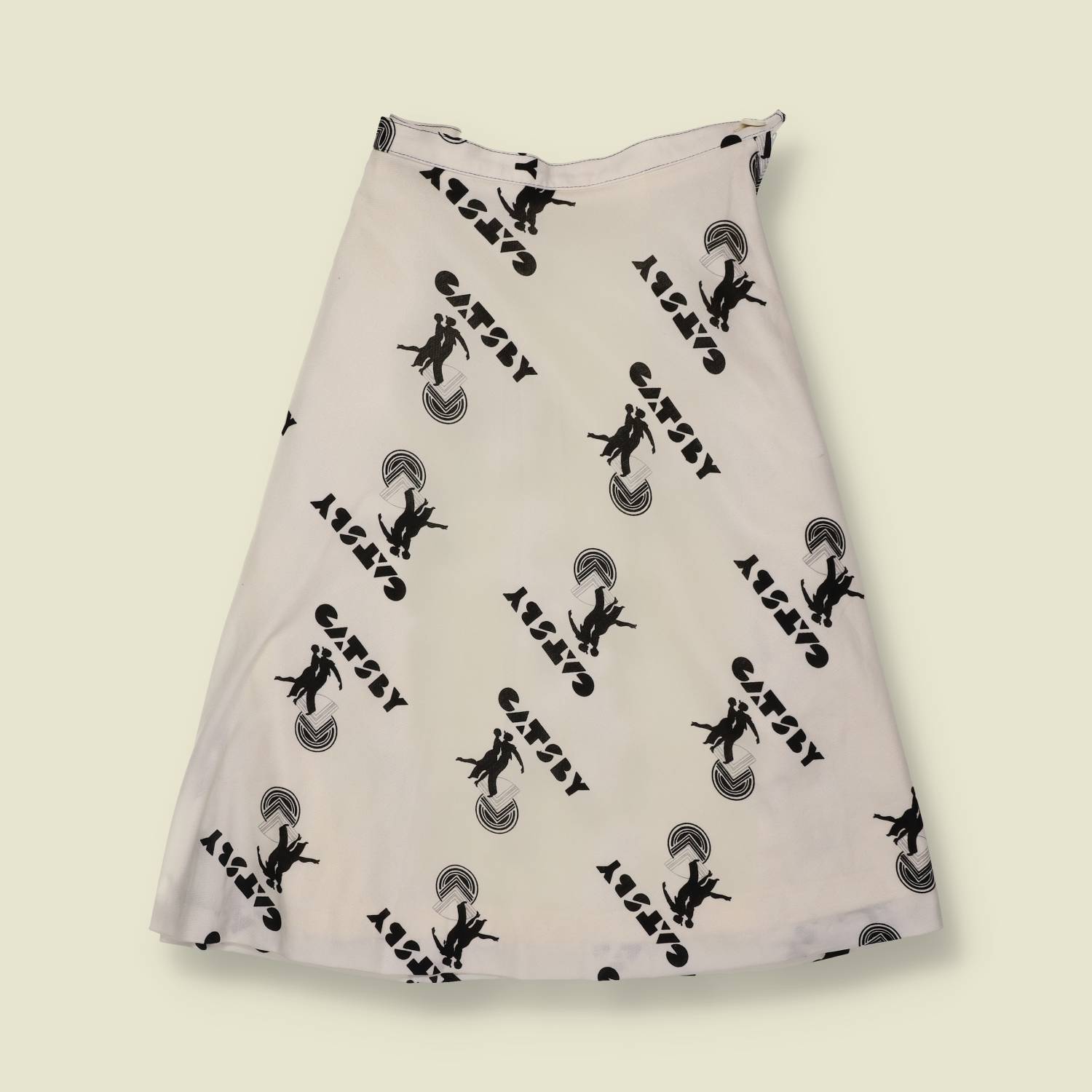 1970s | "Gatsby" Novelty Print Wrap Skirt - w28