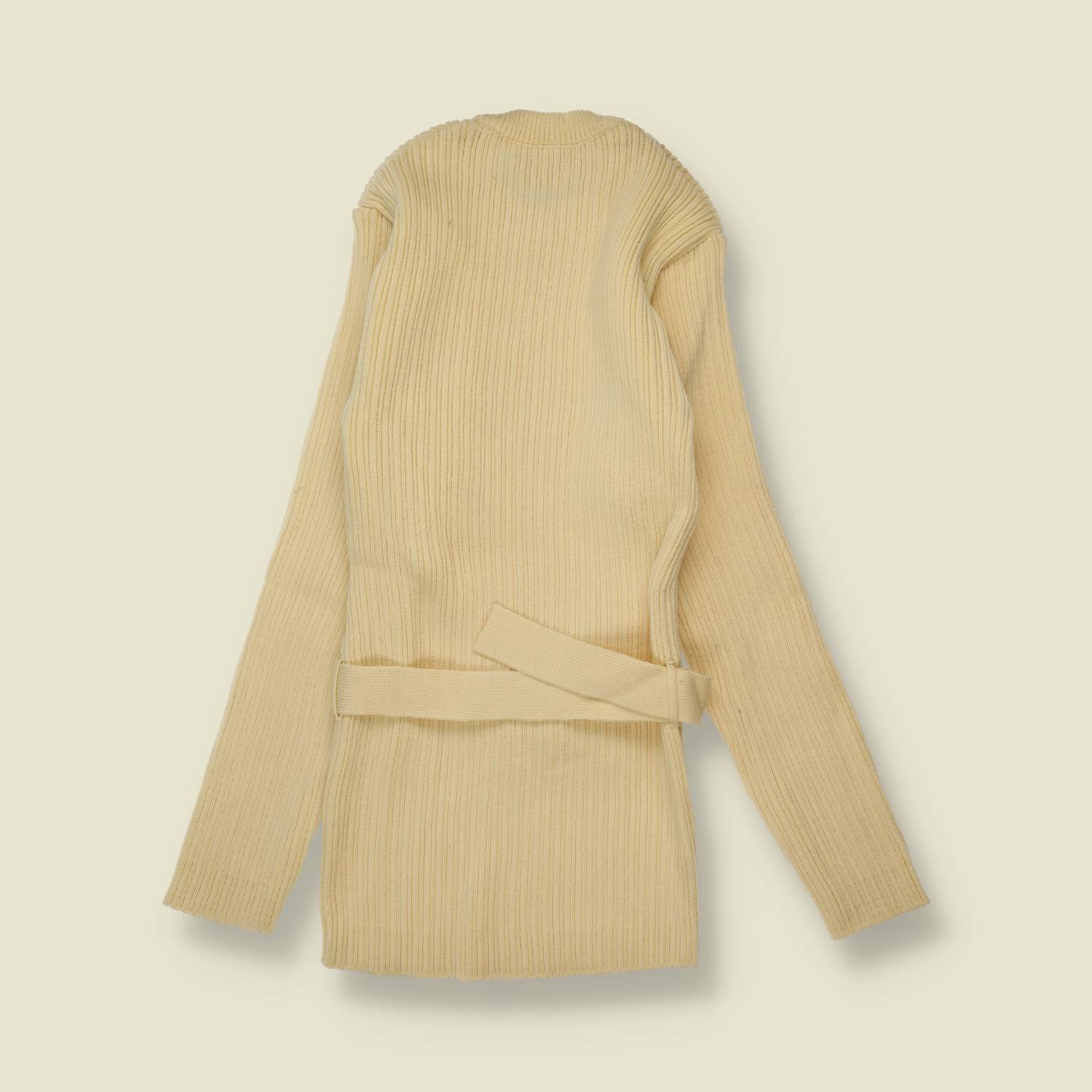 1970s | Modern Style | Deadstock Ribbed Knit Top | Cream - 0