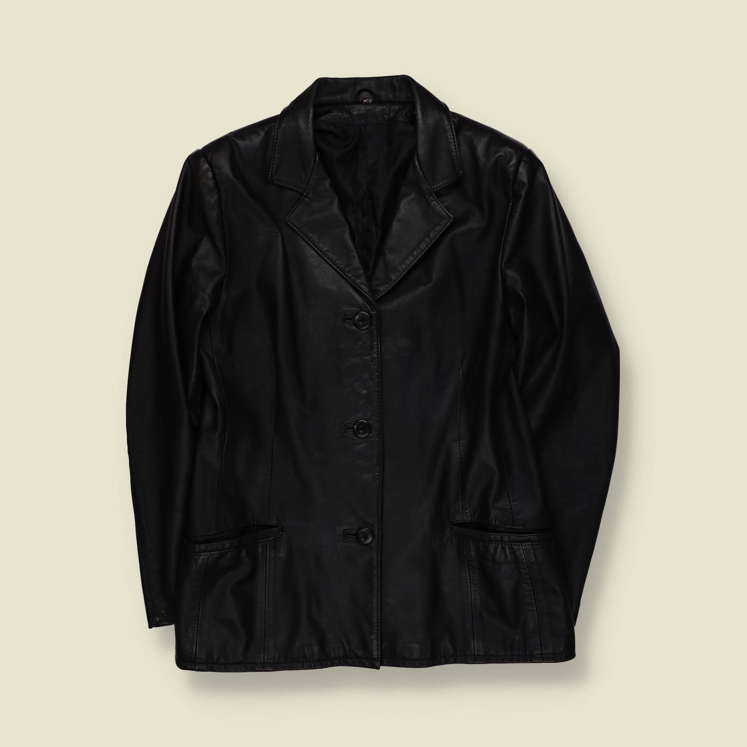 1990s | Leather Jacket | Black - 10