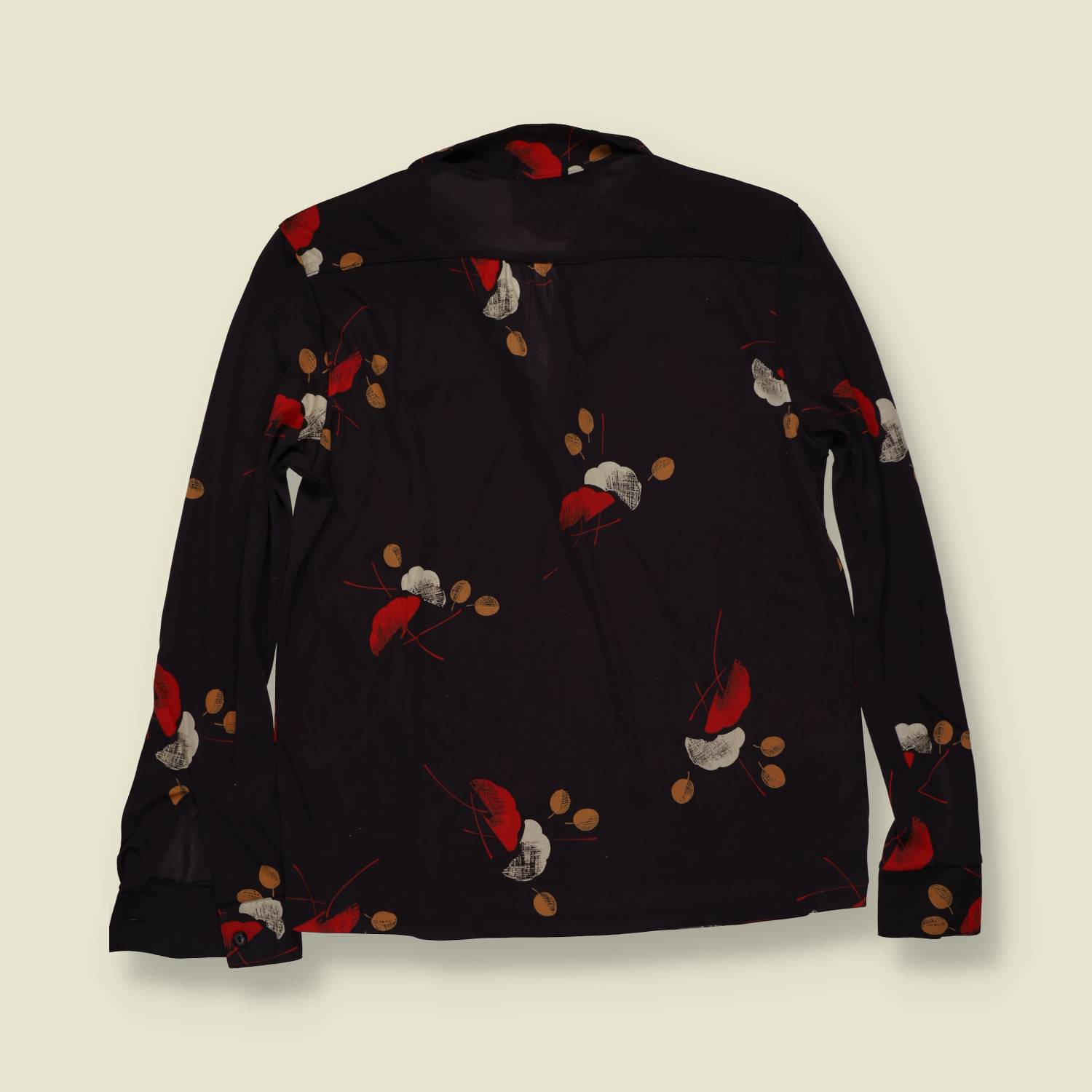 1970s | TGL | Deadstock Abstract Print Blouse | Black - 12