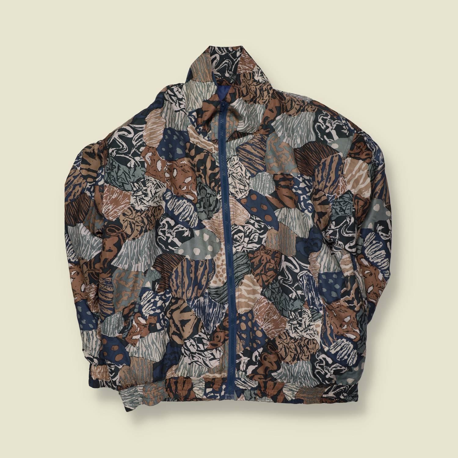 1980s | Bogari | Abstract Print Silk Bomber Jacket | Multi - 22